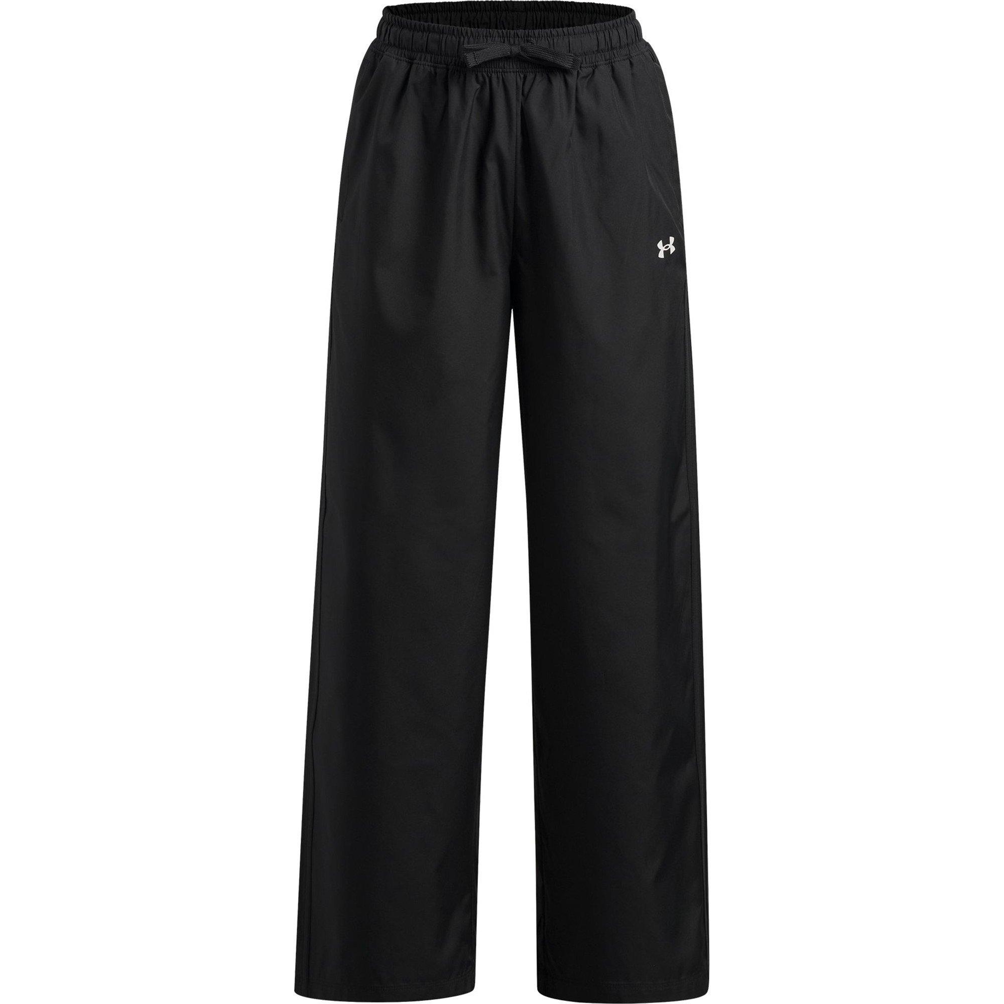 Preto / Branco - Under Armour - Kids' Icon Woven Open Leg Joggers - 1