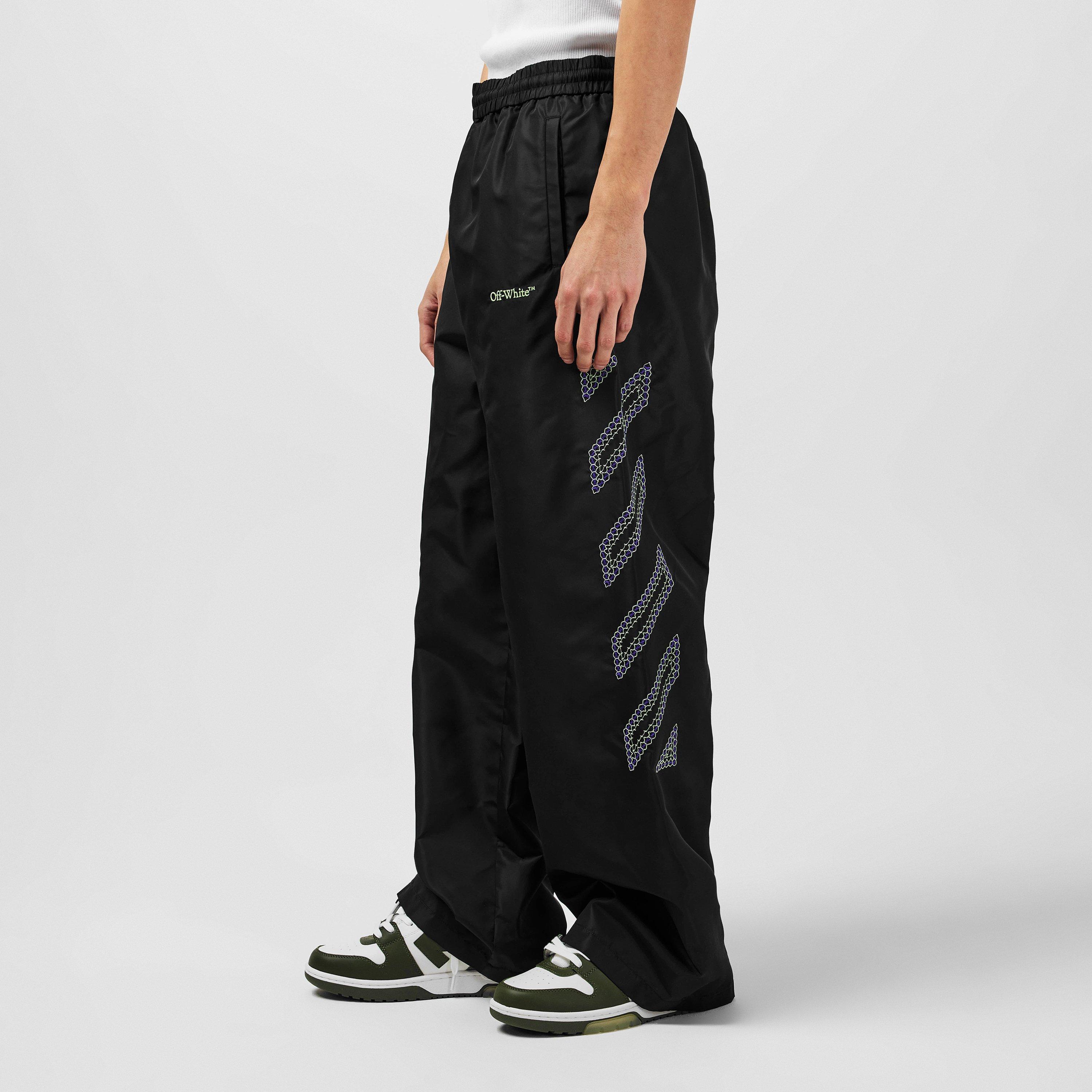 Off White | Diagonal Track Pants | Open Hem Woven Tracksuit