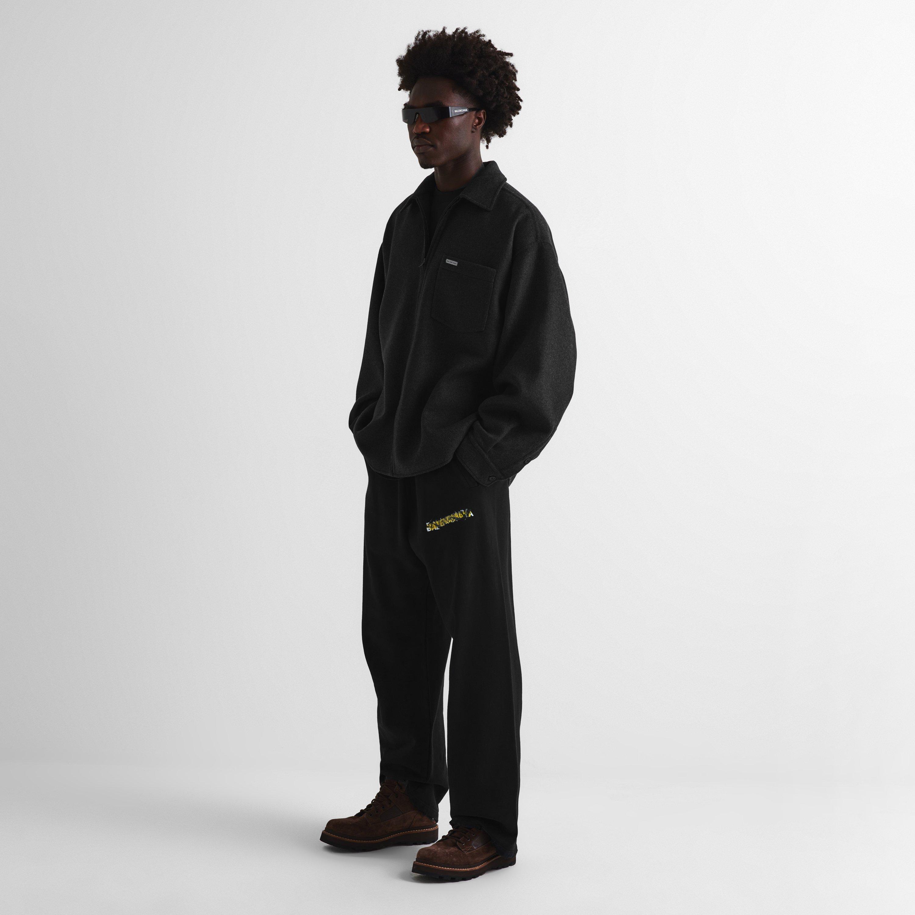Black - Balenciaga - Men's Open Hem Woven Tracksuit Joggers - 5