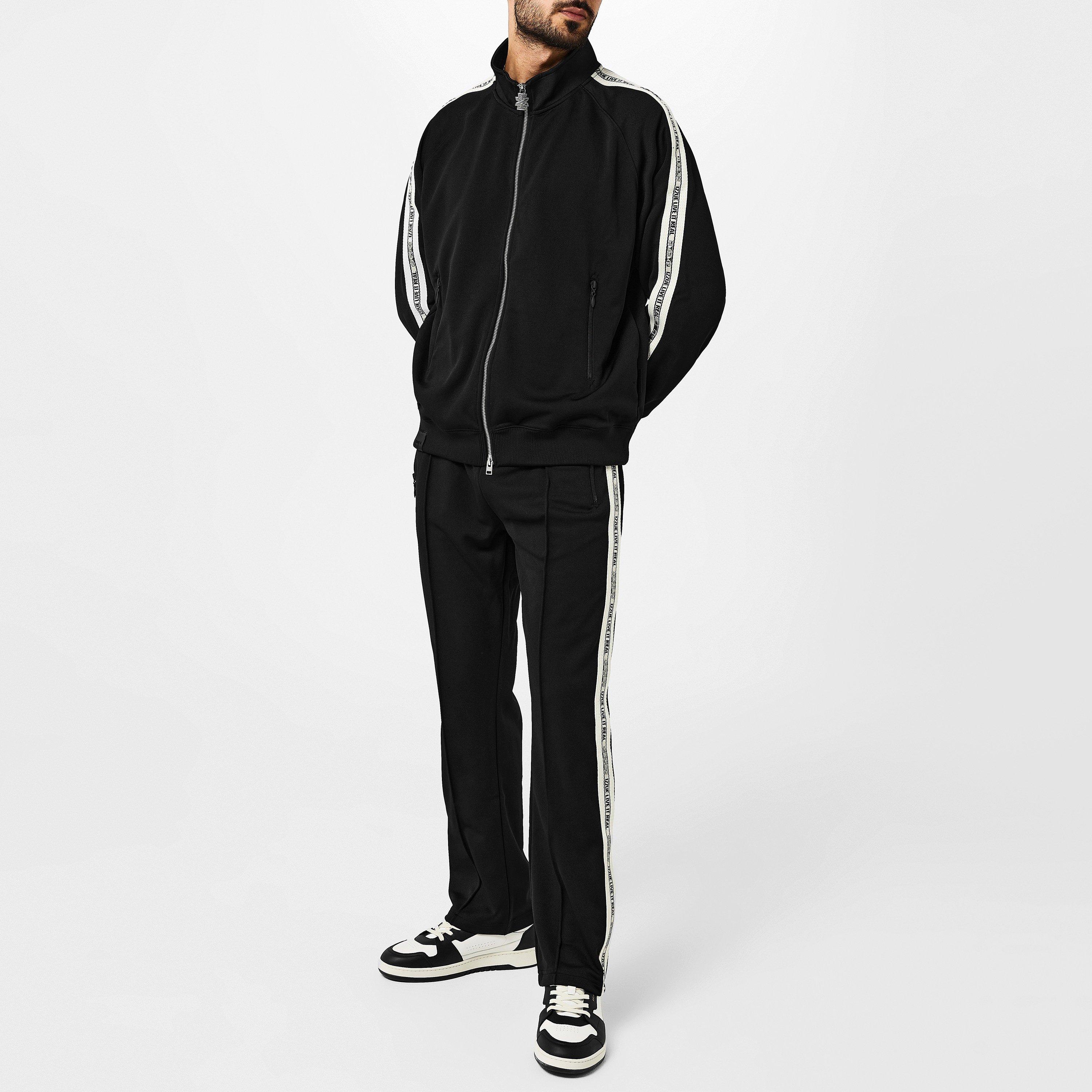 Black BKX - Izzue - Men's Open Hem Woven Tracksuit Joggers - 2