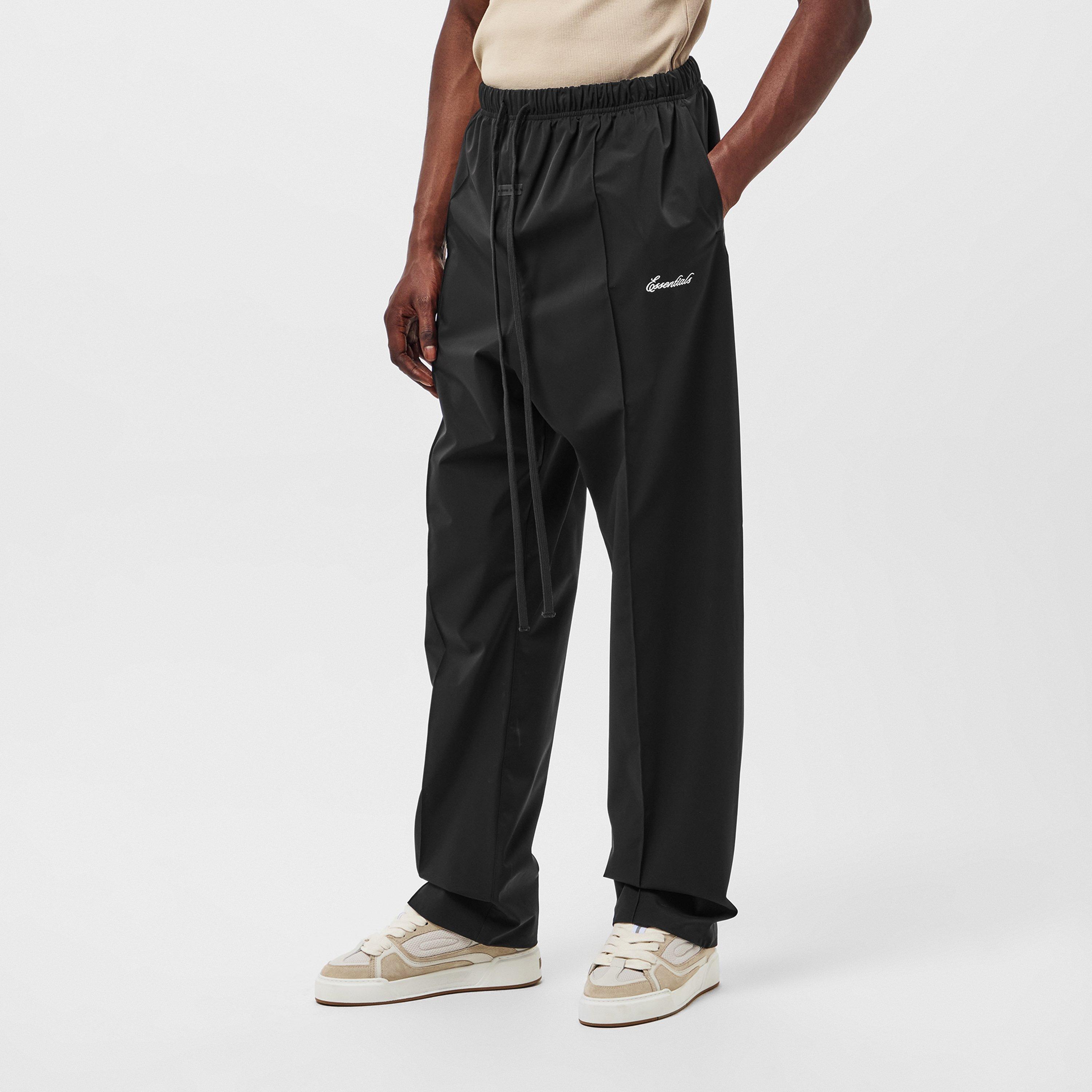 Jet Black - Fear Of God Essentials - Men's Open Hem Woven Tracksuit Bottoms - 3