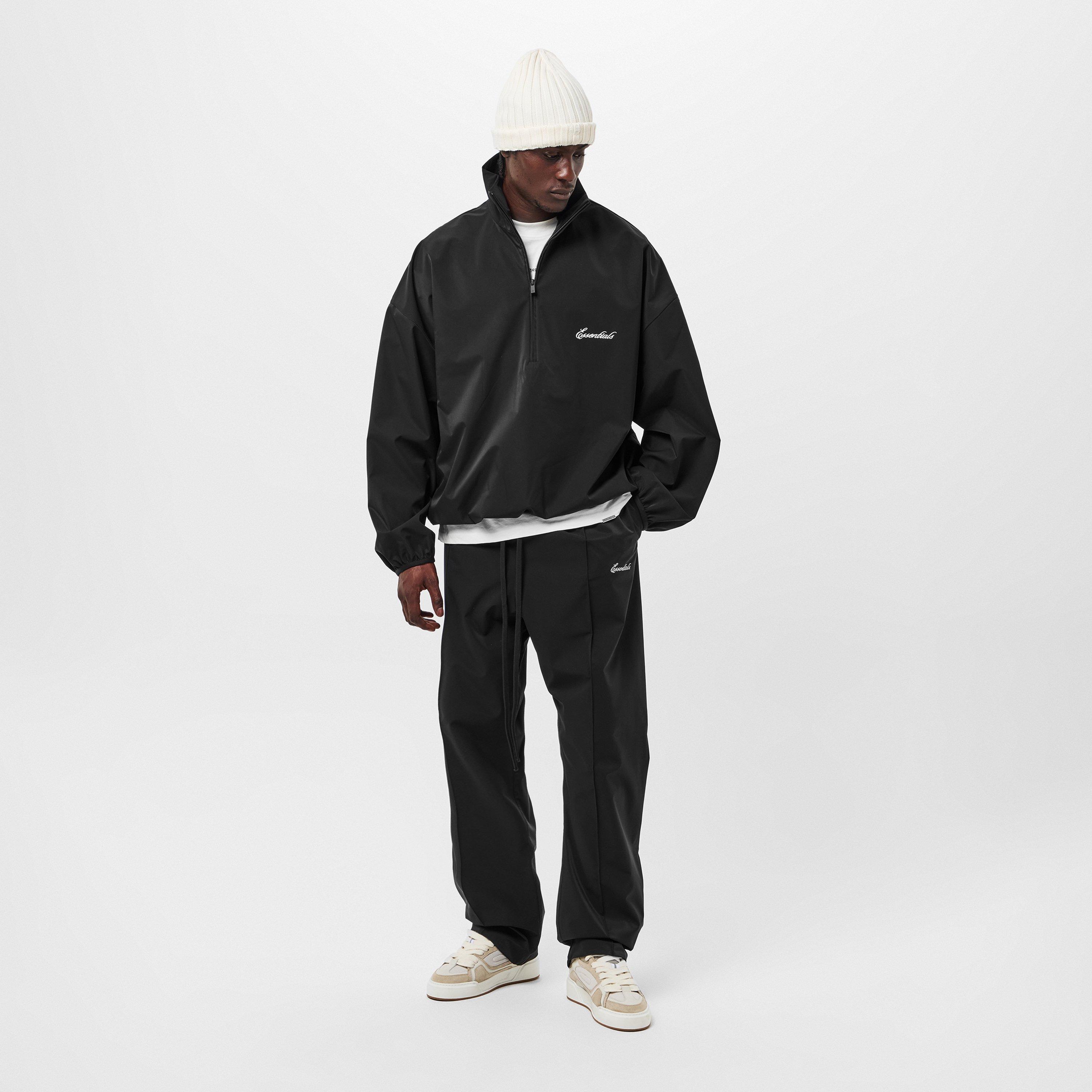 Jet Black - Fear Of God Essentials - Men's Open Hem Woven Tracksuit Bottoms - 6