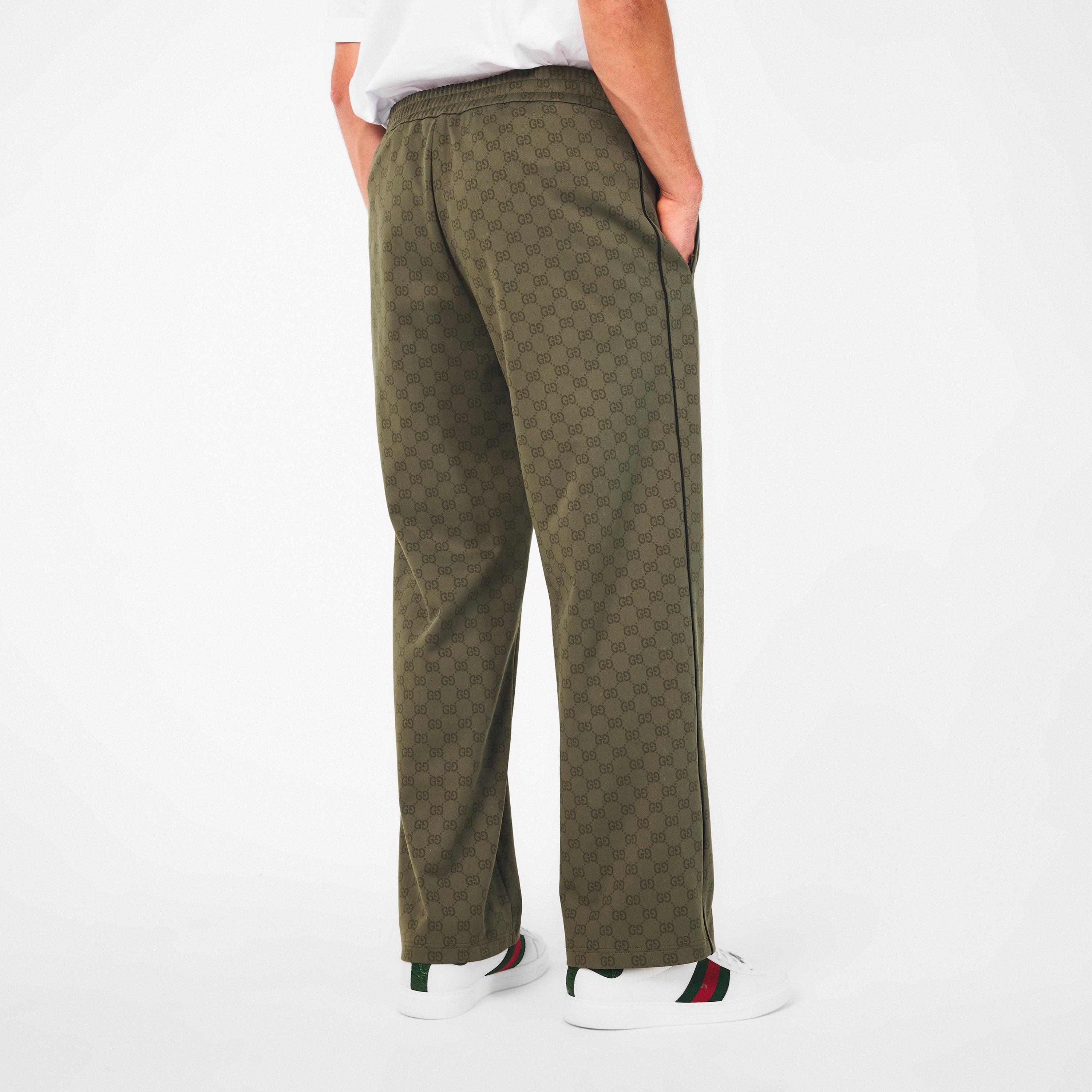 Military Green - Gucci - Men's Open Hem Woven Tracksuit Bottoms, Open Hem Design - 4