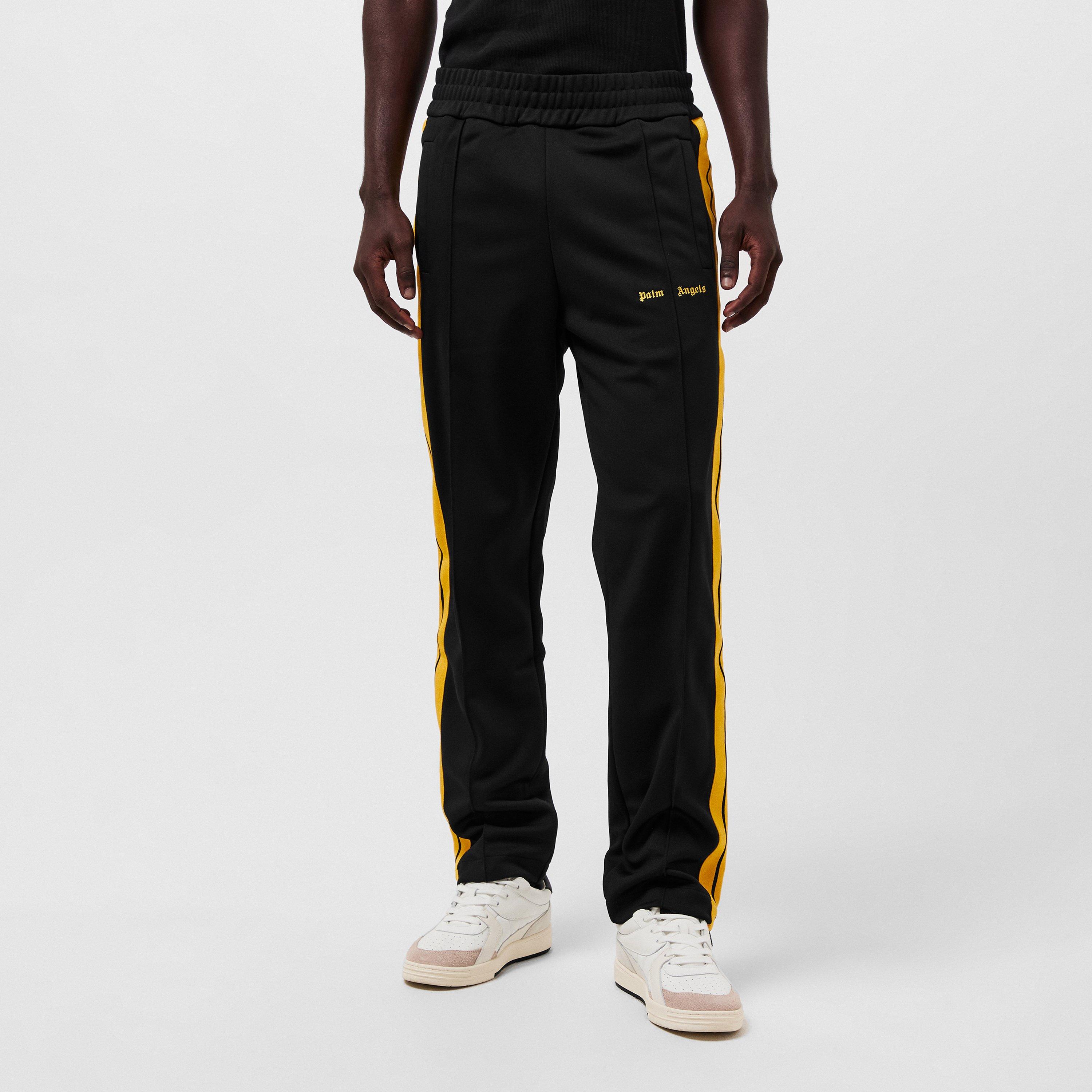 Black/Yellow - Palm Angels - Men's Classic Open Hem Woven Joggers - 3
