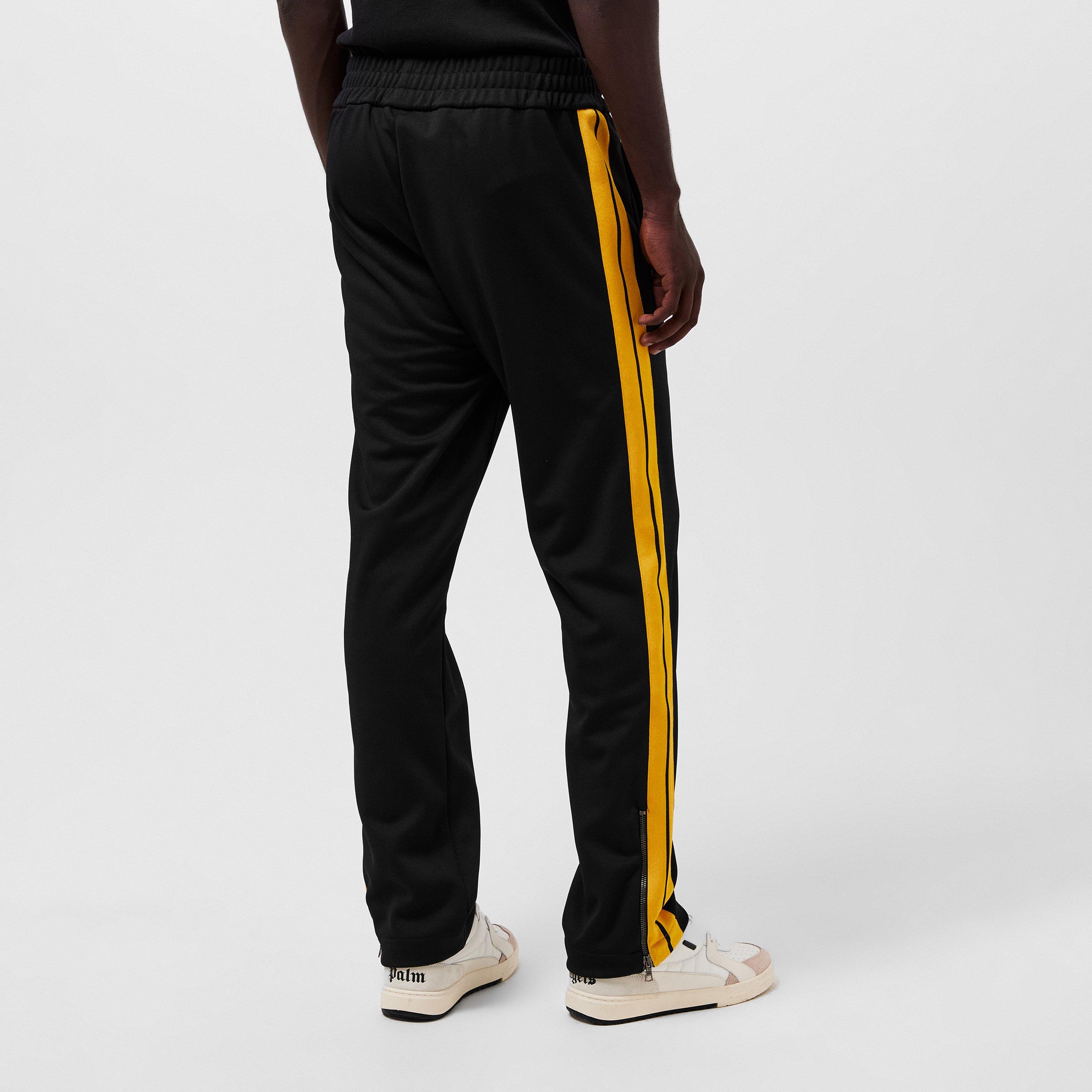 Black/Yellow - Palm Angels - Men's Classic Open Hem Woven Joggers - 4