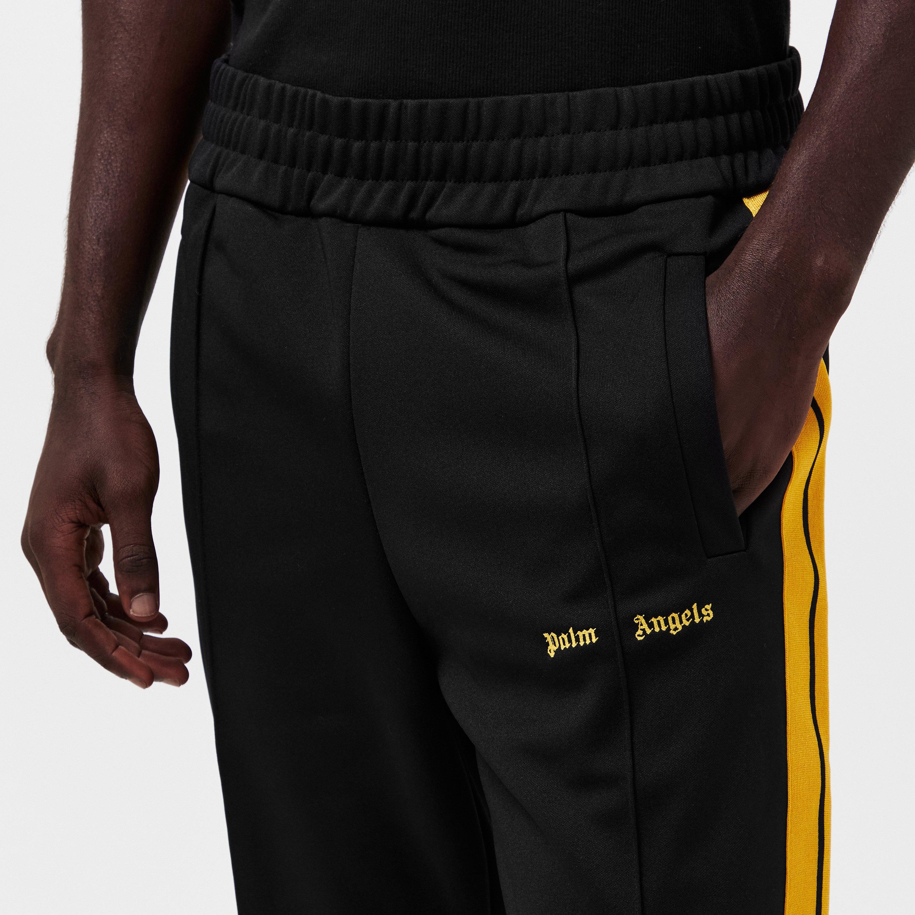 Black/Yellow - Palm Angels - Men's Classic Open Hem Woven Joggers - 5
