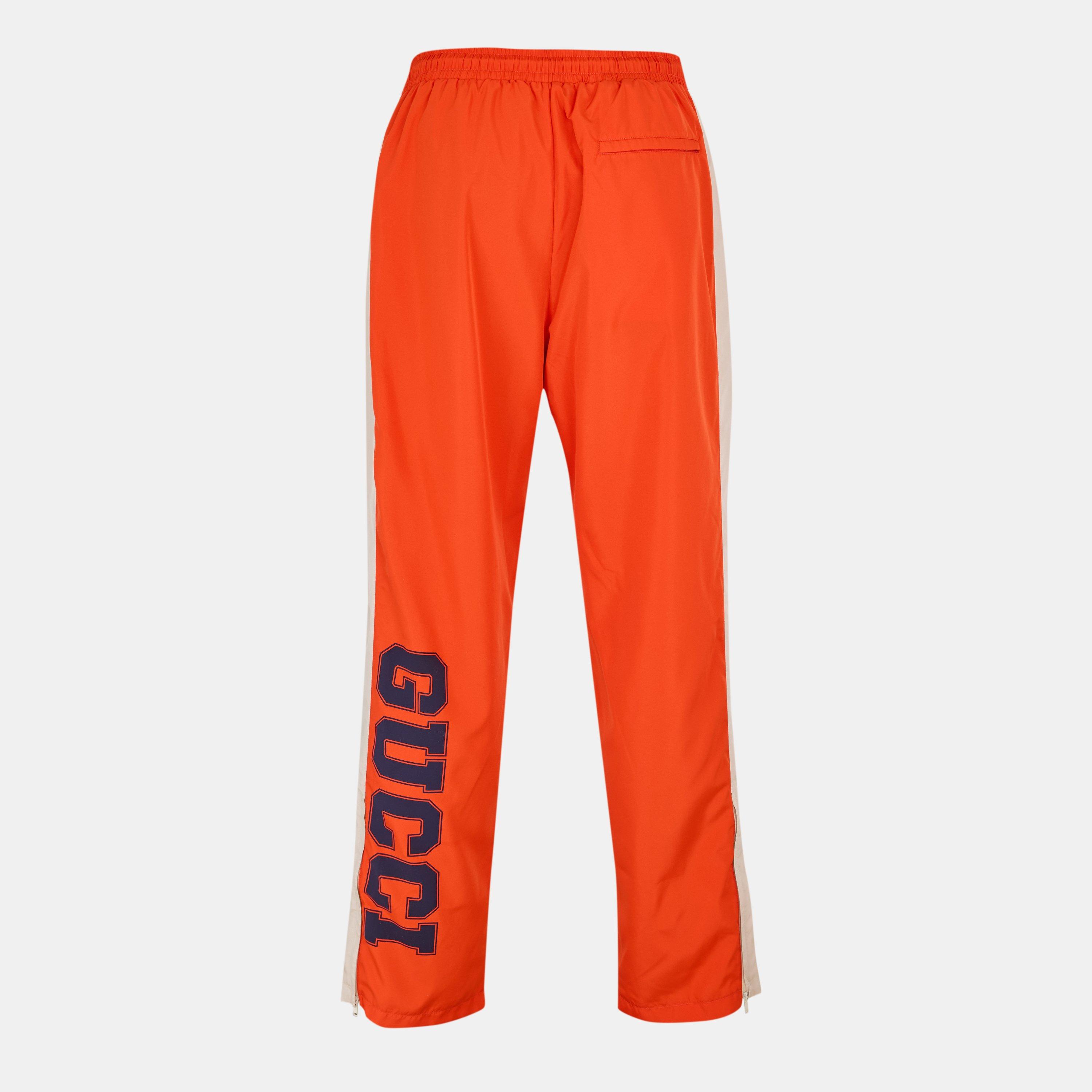 Orange/Ivory/Mc - Gucci - Men's Open Bottom Woven Joggers - 2