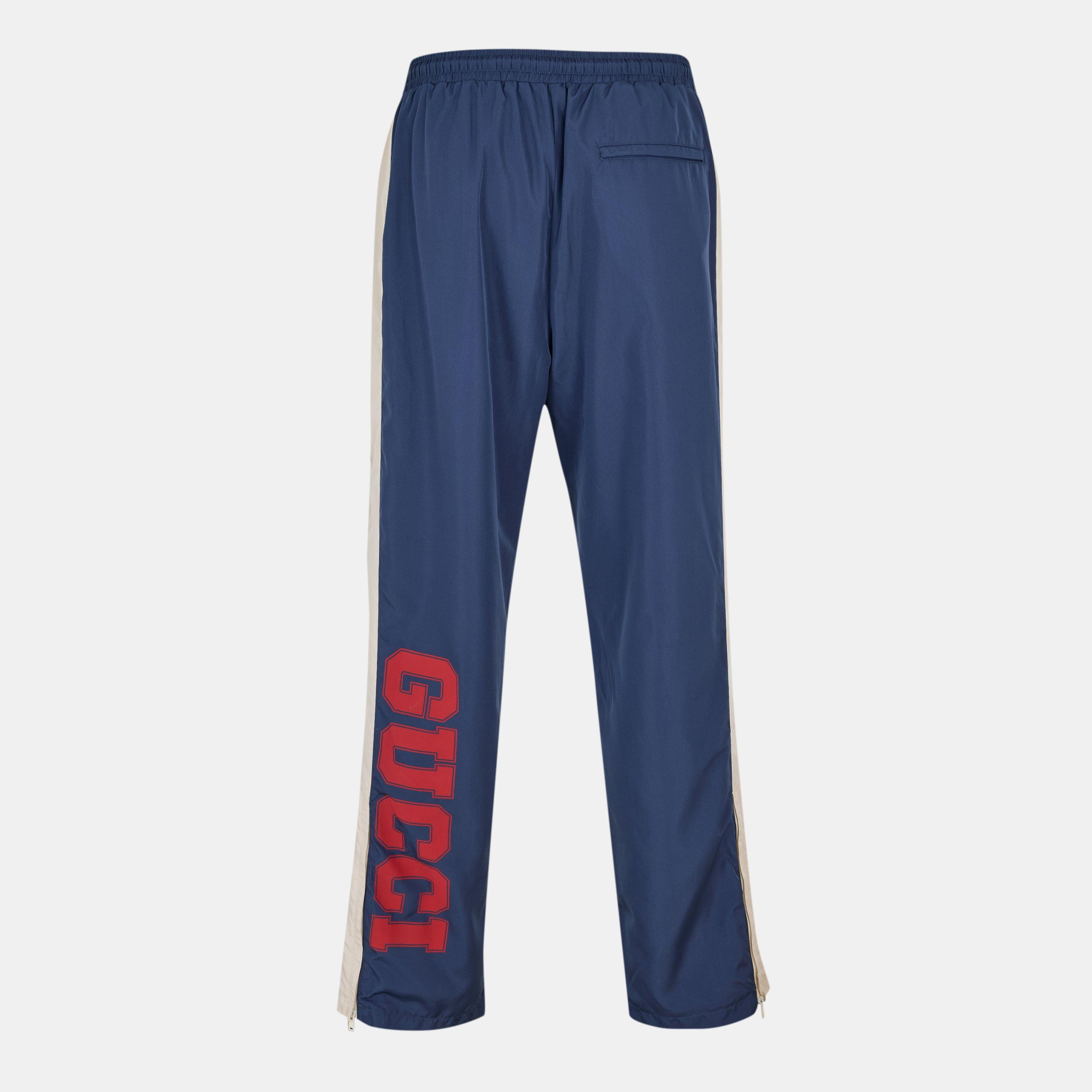 Navy - Gucci - Men's Open Bottom Woven Joggers - 2