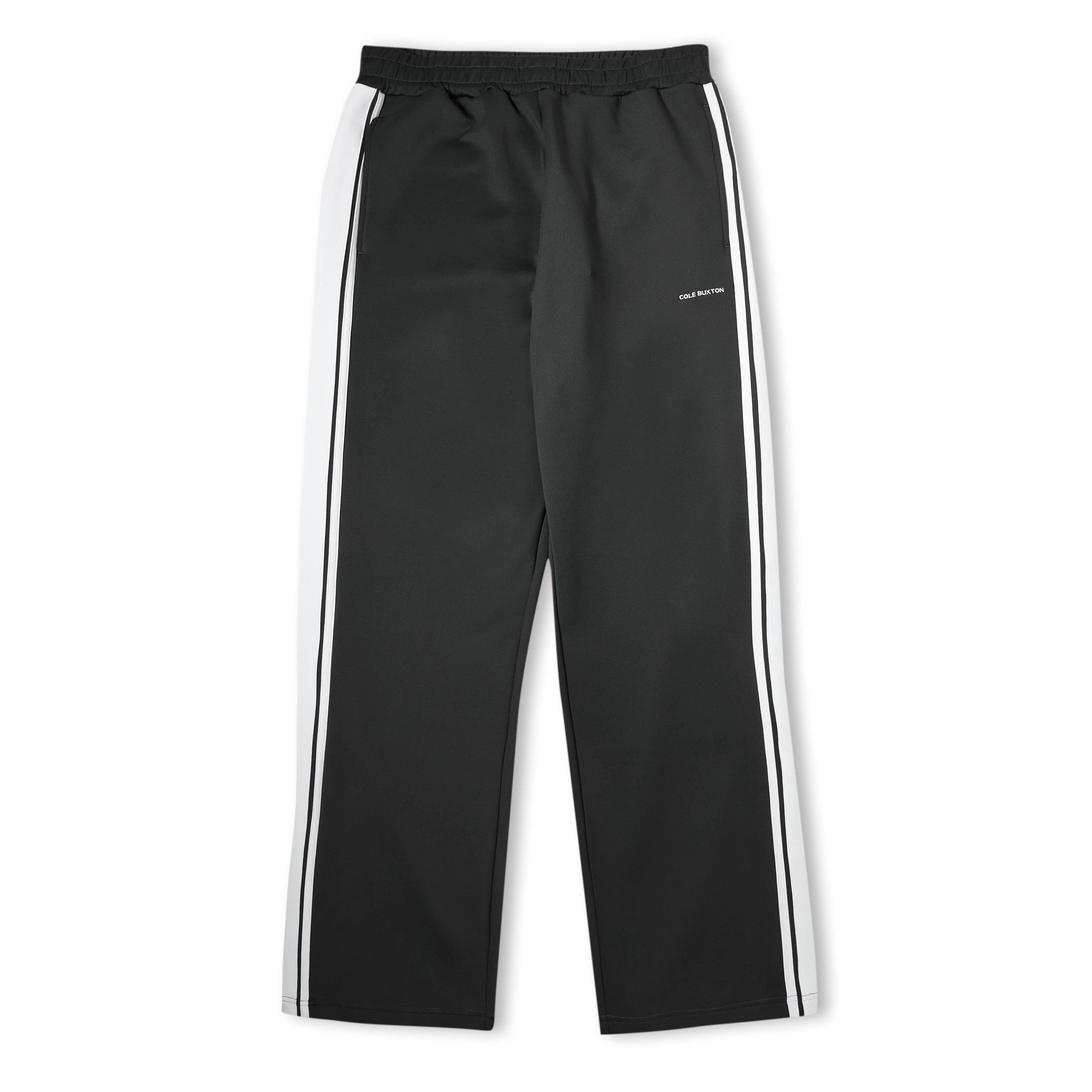 Black/White - Cole Buxton - Men's Open Hem Woven Tracksuit Joggers - 1