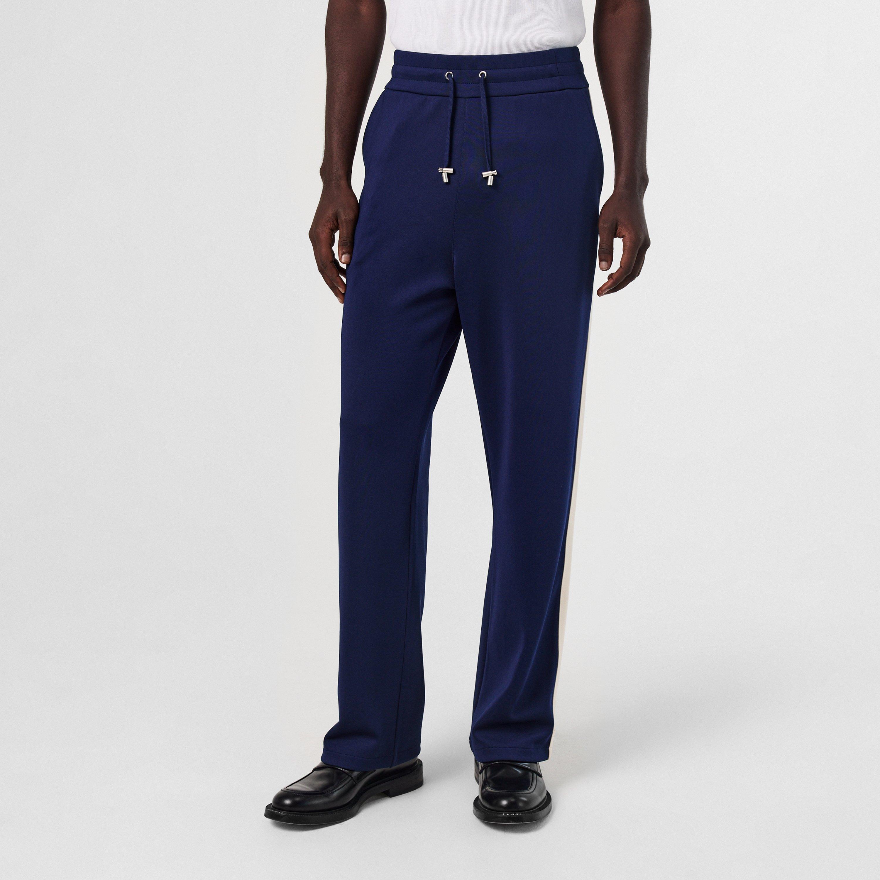 Blue - Balmain - Men's College Open Cuff Woven Joggers - 3