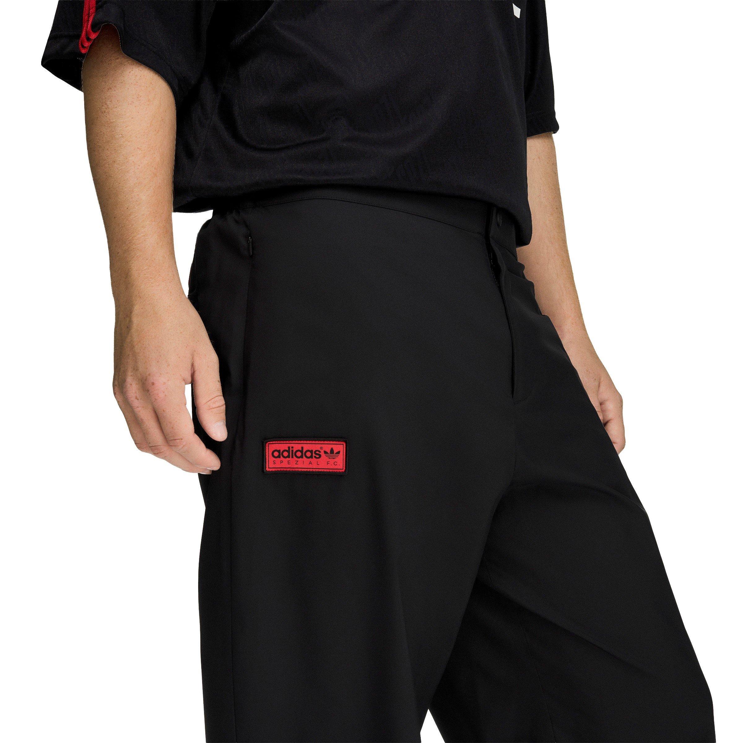 Black/Red - adidas - Men's Manchester United Woven Open-Hem Tracksuit Bottoms - 5