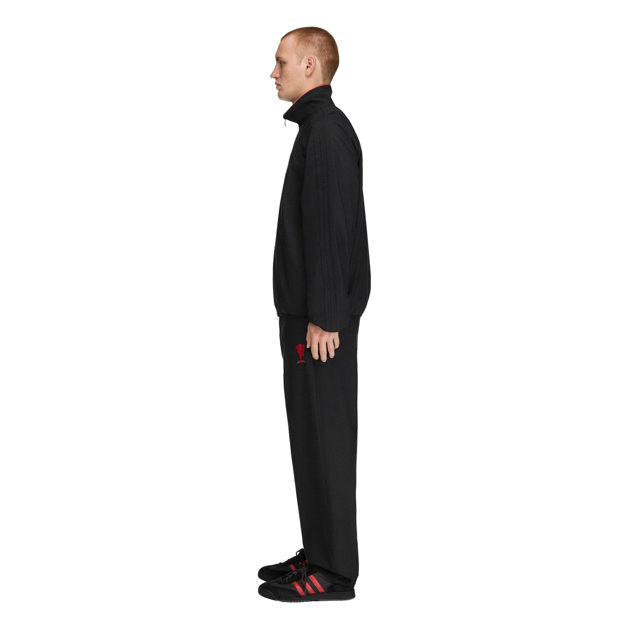 Black/Red - adidas - Men's Manchester United Woven Open-Hem Tracksuit Bottoms - 6