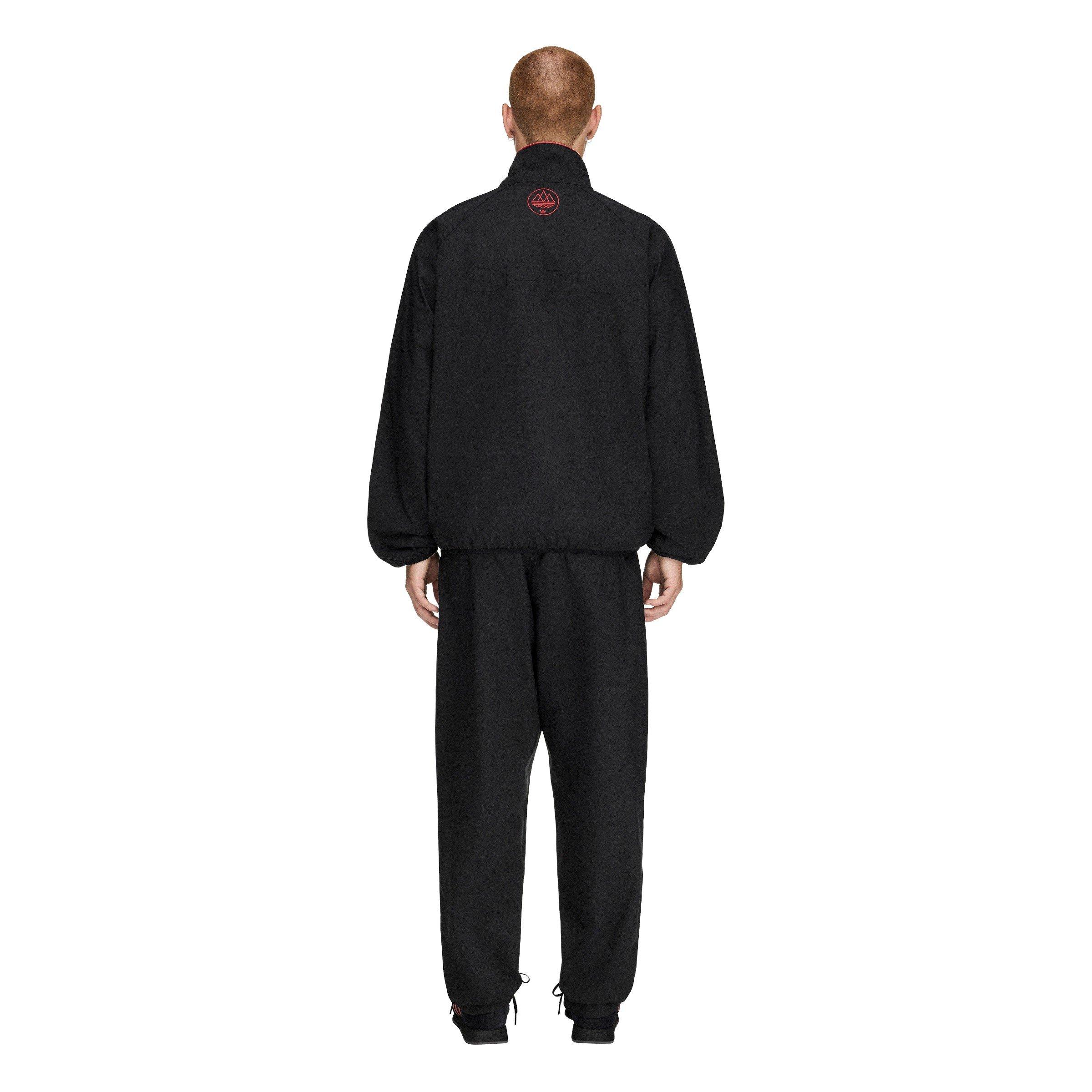 Black/Red - adidas - Men's Manchester United Woven Open-Hem Tracksuit Bottoms - 8