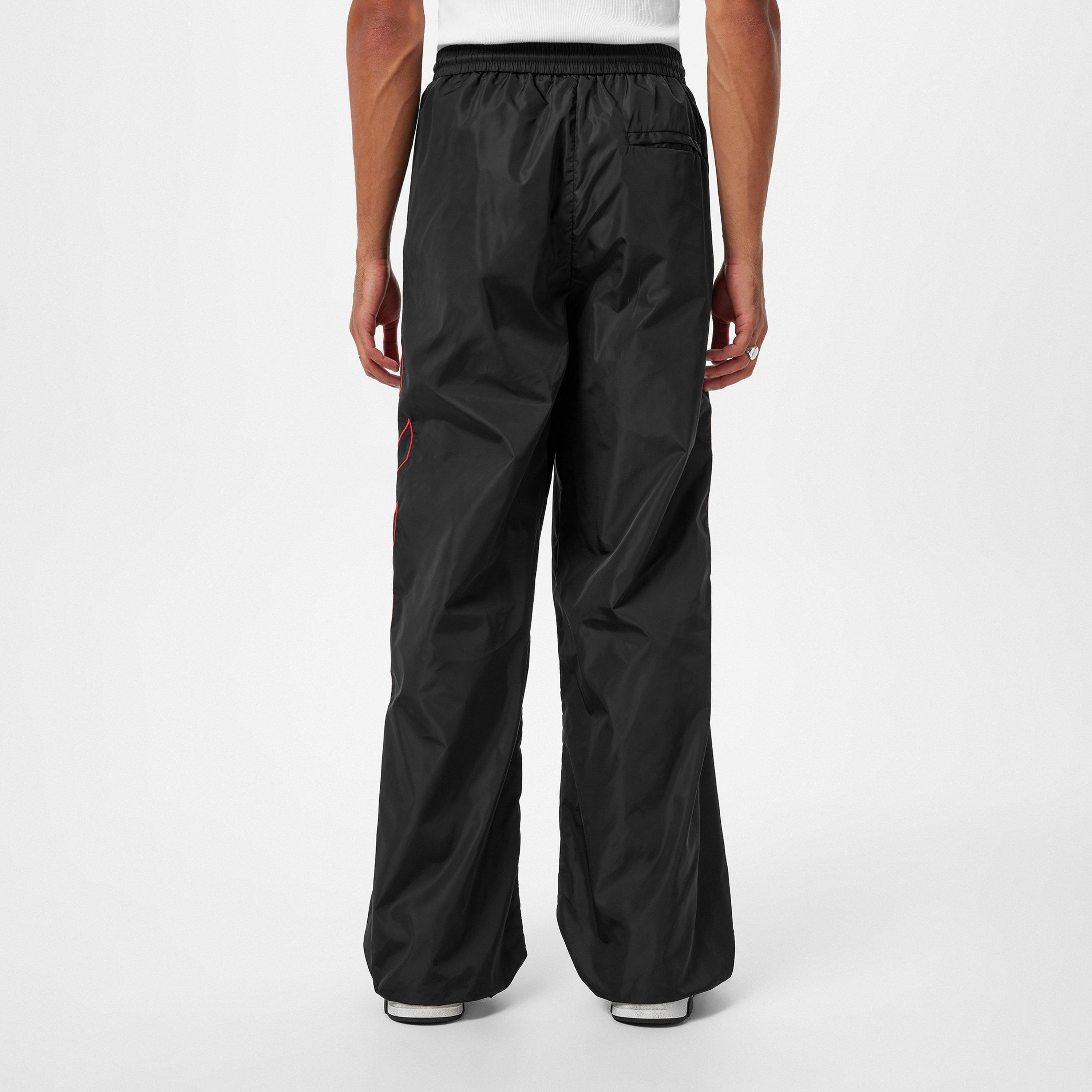 Black/Red - Off White - Men's Track Pant with Iconic Logo Embroidery - 3
