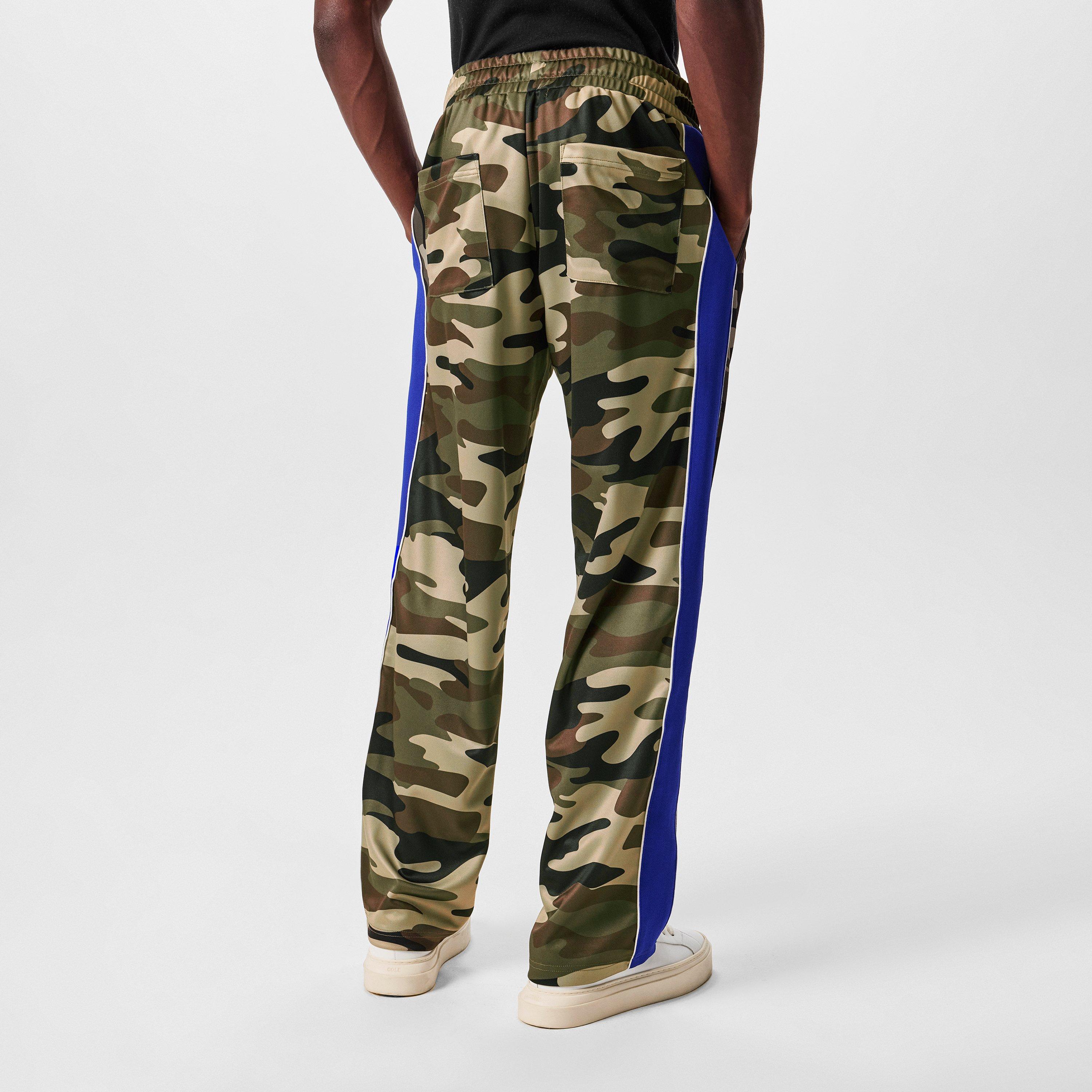 Camo/Blue - Cole Buxton - Men's Camo Open Hem Woven Joggers - 4