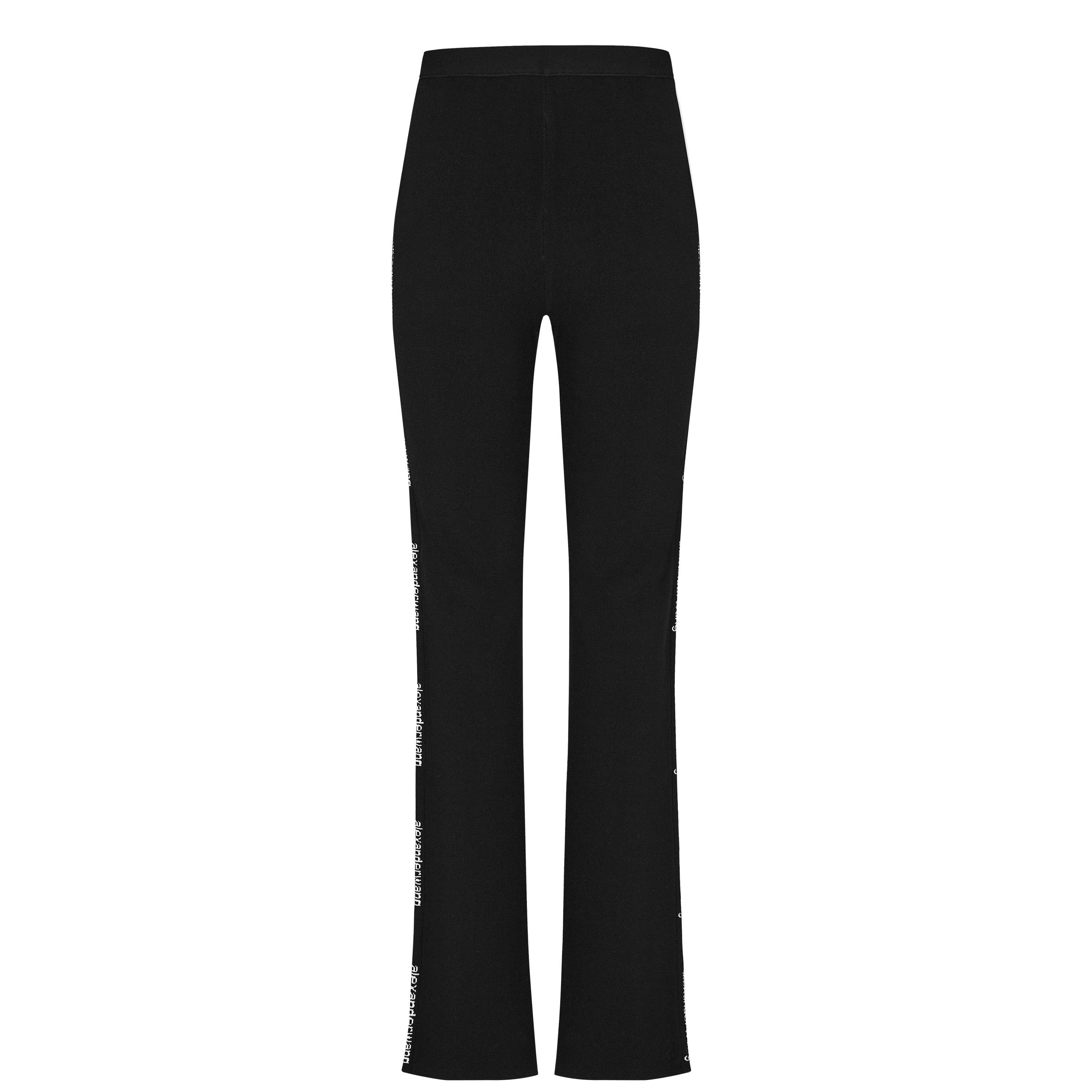 Black - Alexander Wang - Women's Jacquard Logo Bootcut Trousers - 5