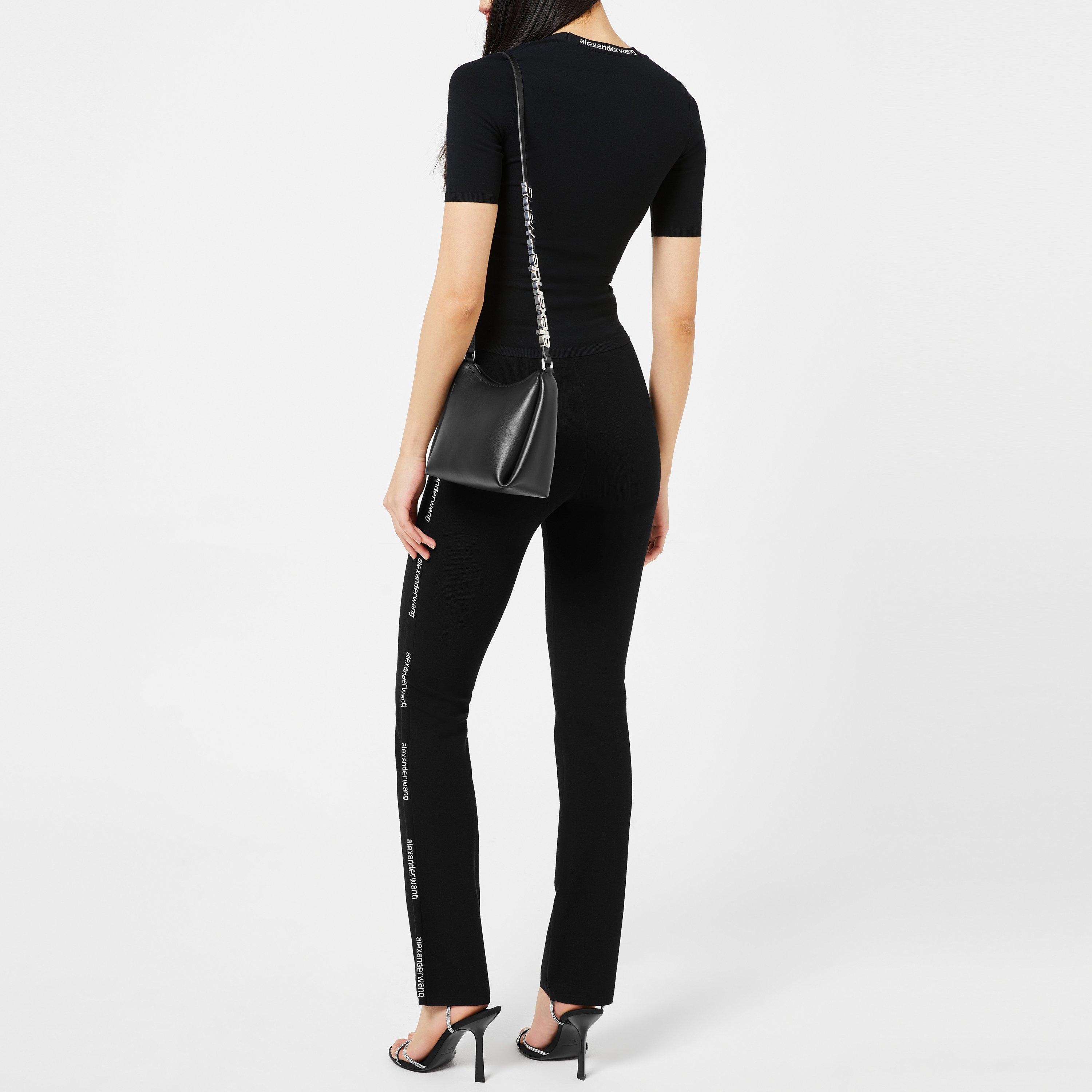 Black - Alexander Wang - Women's Jacquard Logo Bootcut Trousers - 3