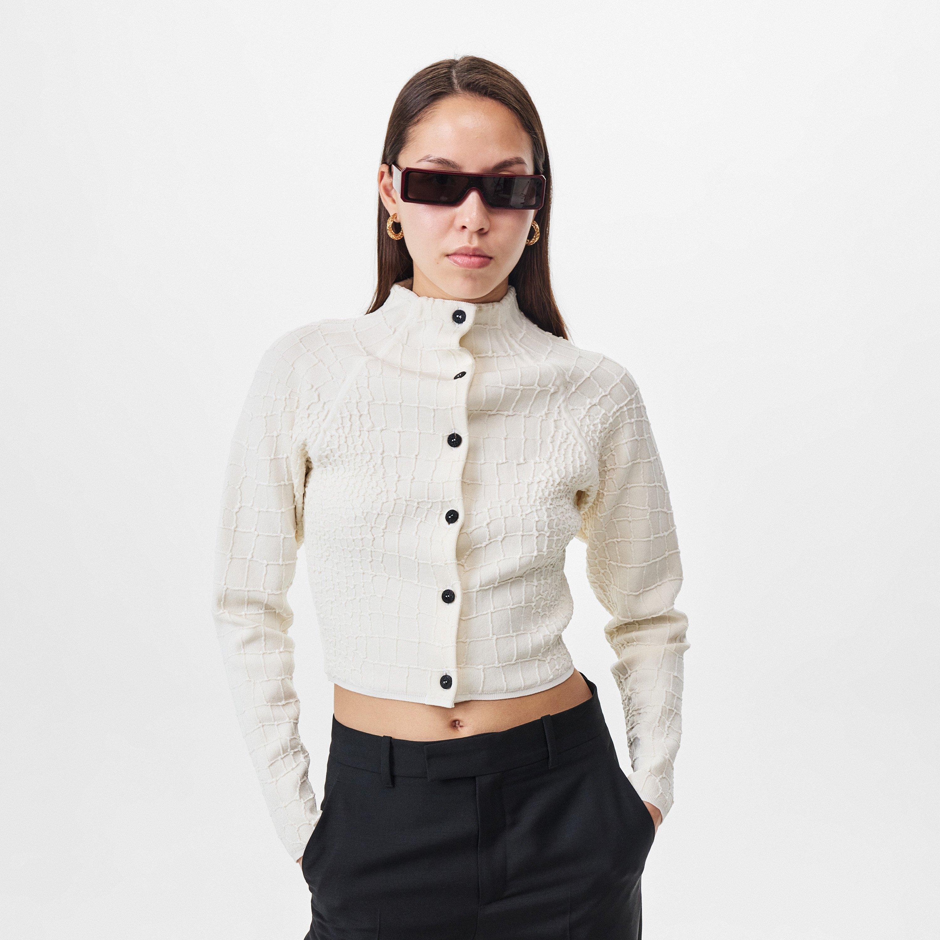 Camel - Jacquemus - Women's Scala Textured Cardigan - 3