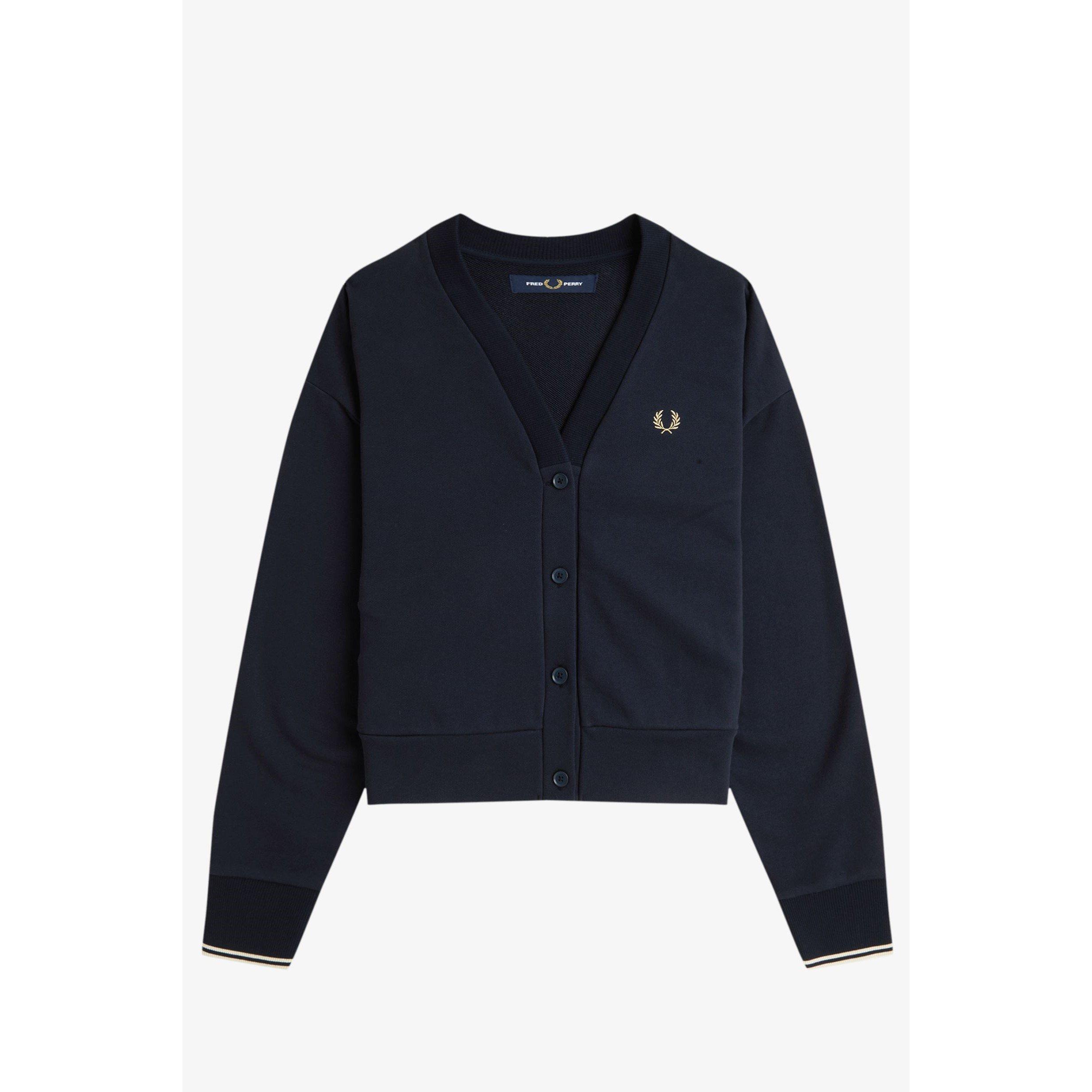 NAVY - Fred Perry - Women's Tipped Sweatshirt Cardigan - 6