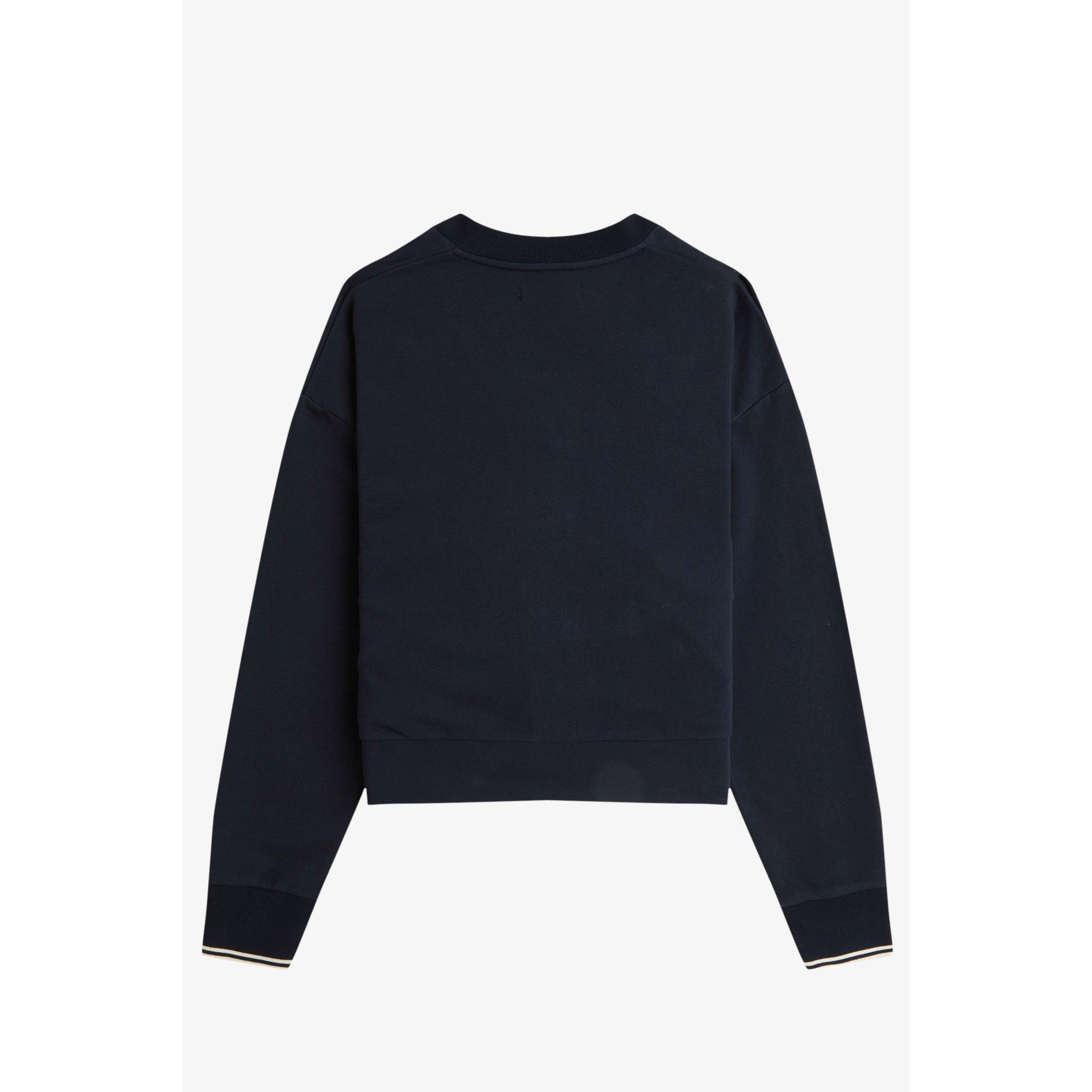 NAVY - Fred Perry - Women's Tipped Sweatshirt Cardigan - 7
