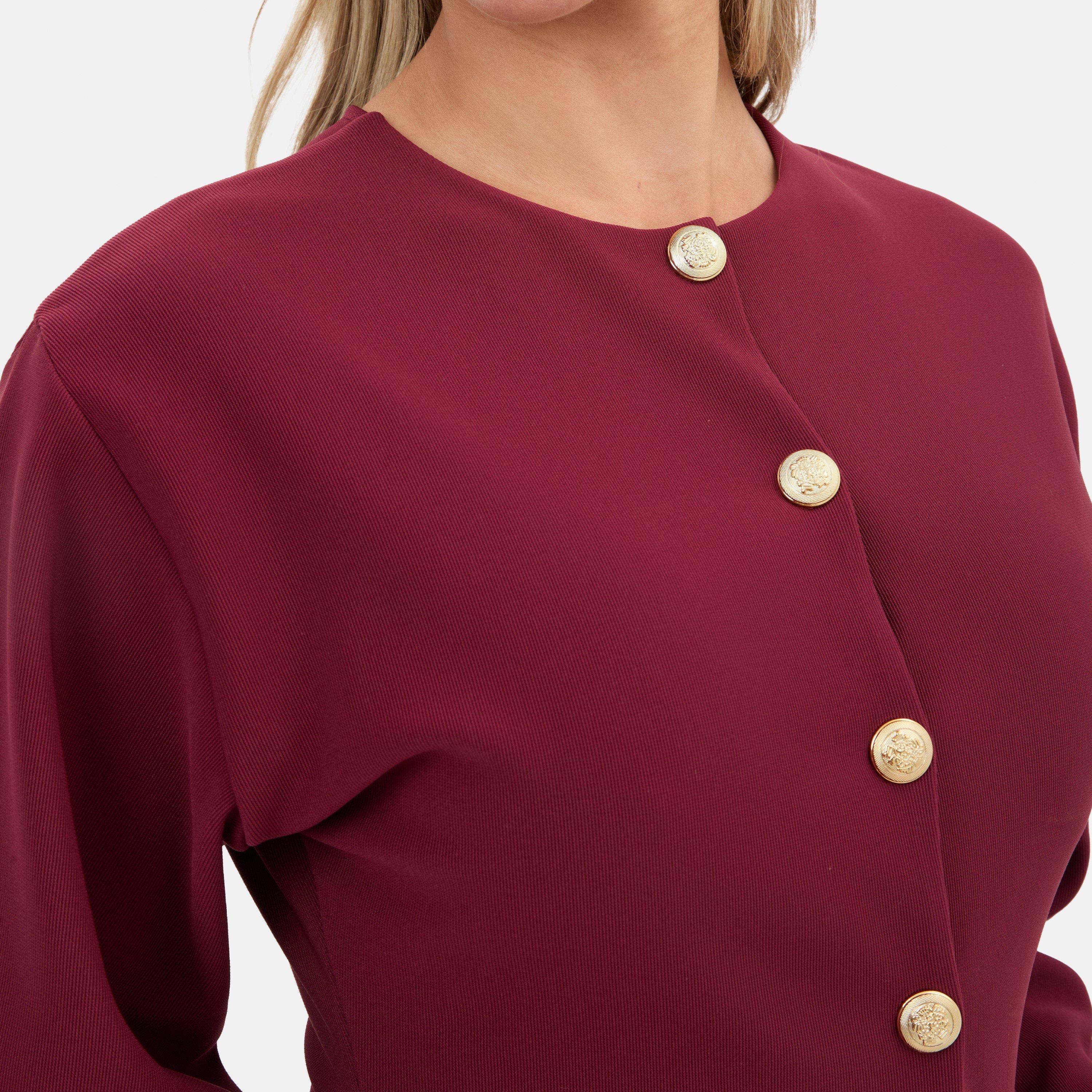 Burgundy - I Saw It First - Statement Button Ribbed Cardigan - 4