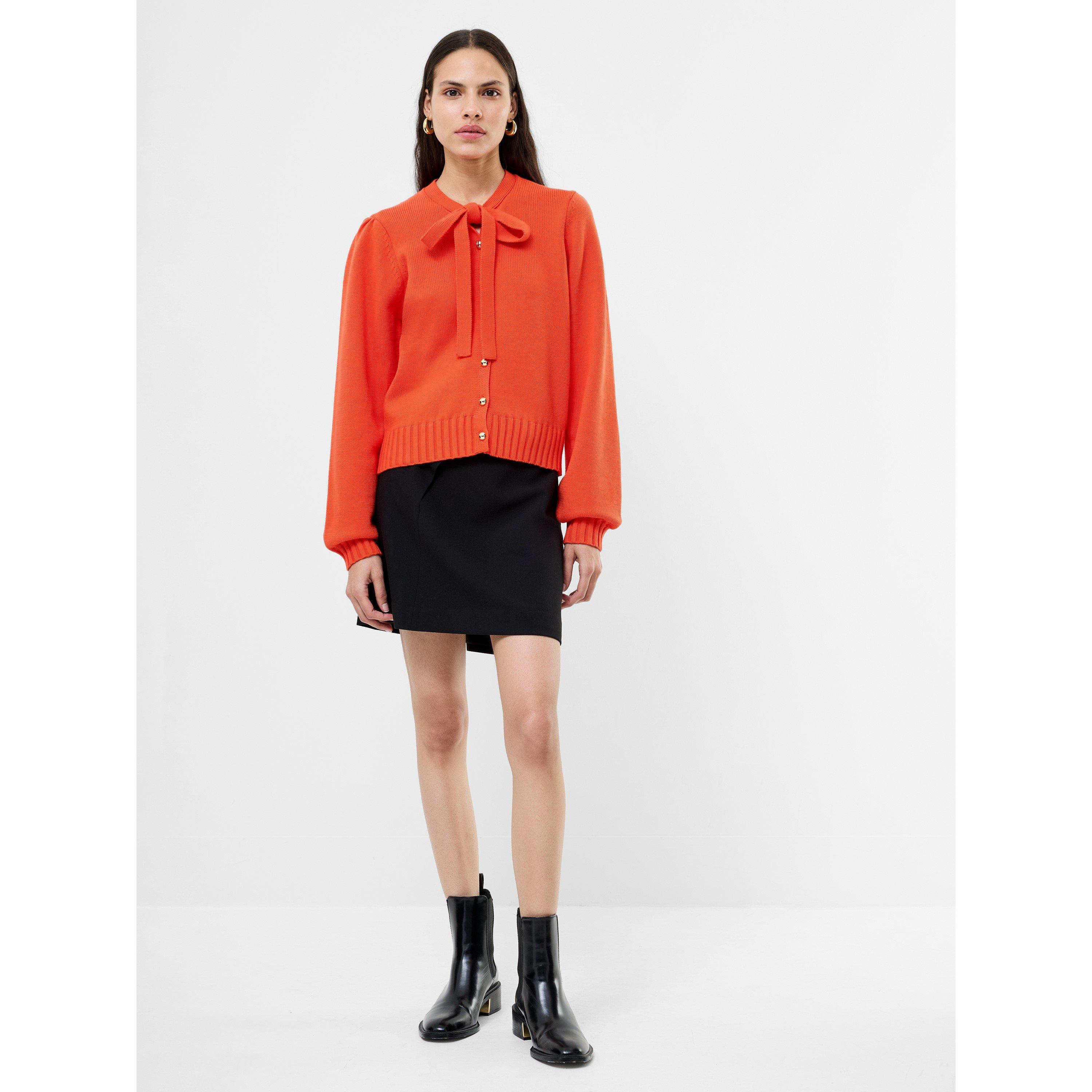 Orange - French Connection - Women's Varli Front Button Lightweight Cardigan - 1