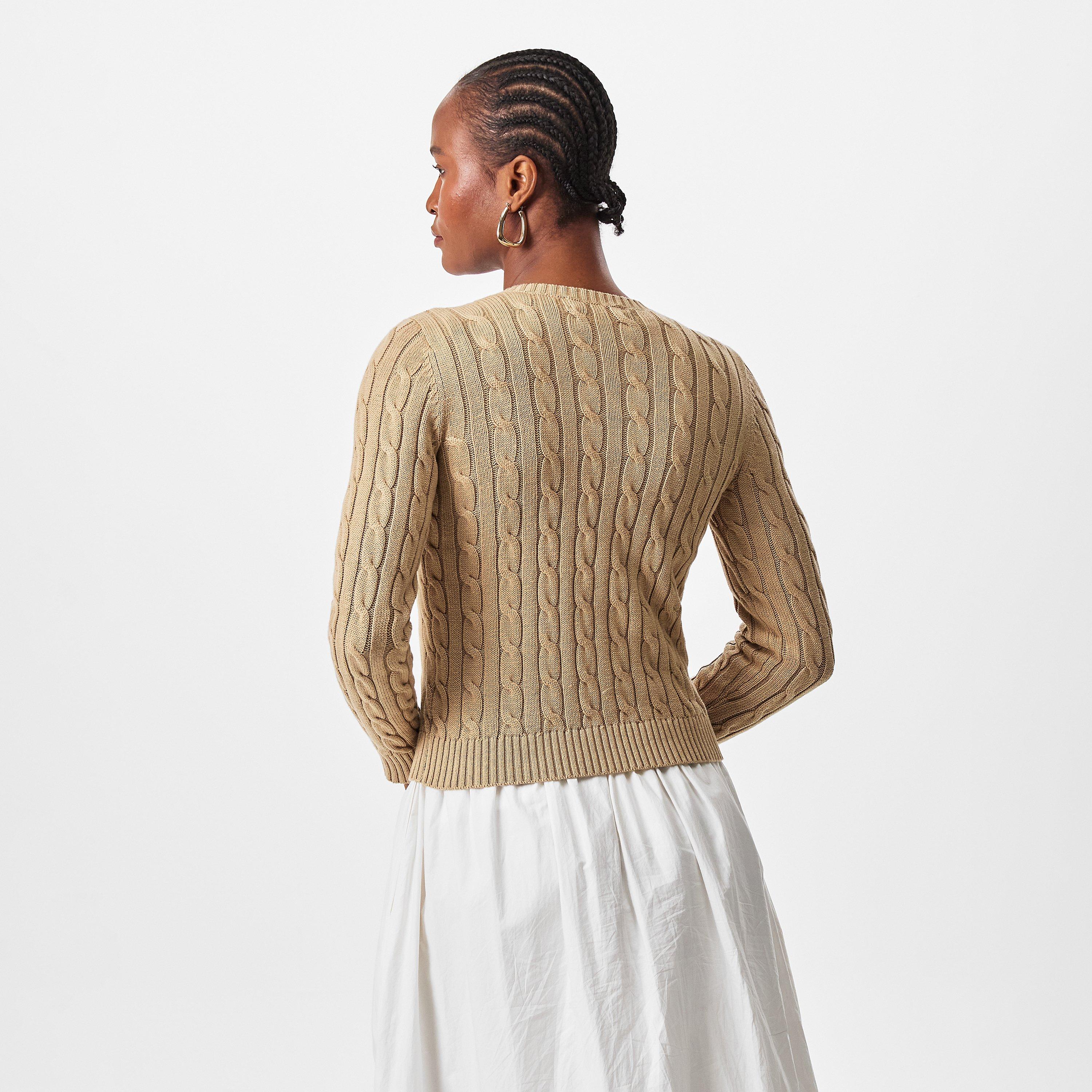 Birch Tan - Lauren by Ralph Lauren - Women's Ralhan Cardigan - 4