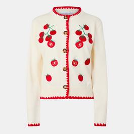 Never Fully Dressed Tomato Embroidered Cardigan