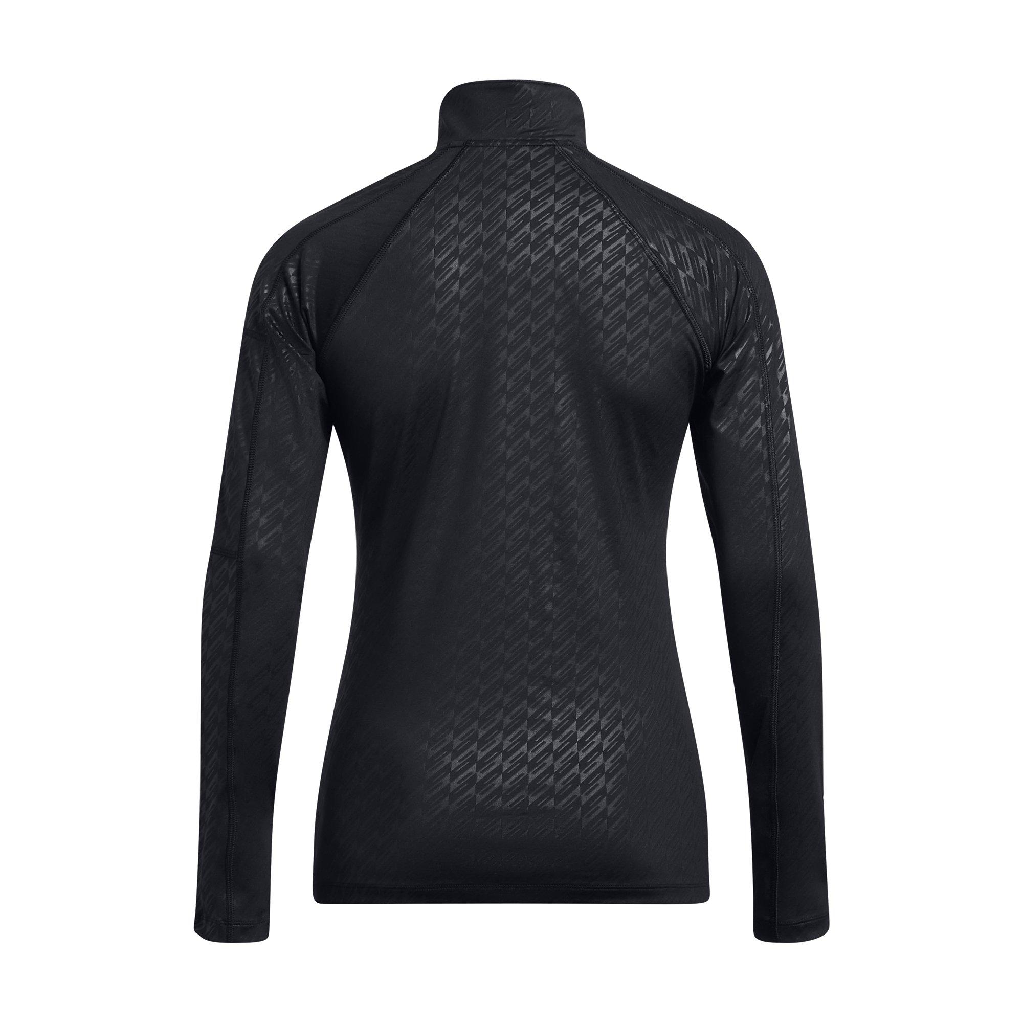 Black - Under Armour - Women's Emboss 1/2-Zip Slim-Fit Performance Tracksuit Top - 2