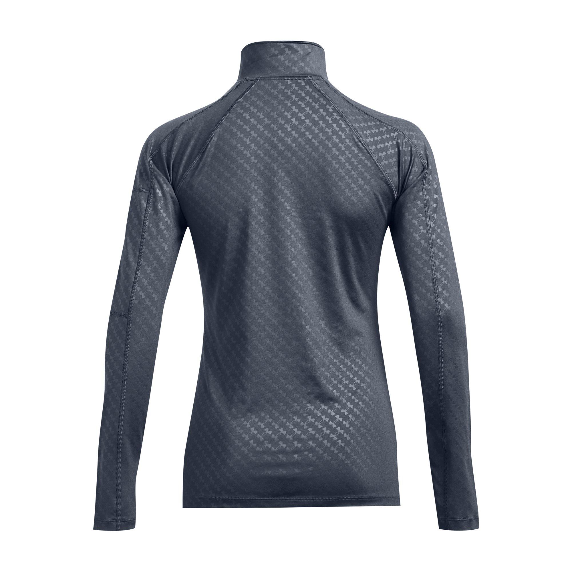 Gray - Under Armour - UA Emboss 1/2 Zp Top Ld64 - 2