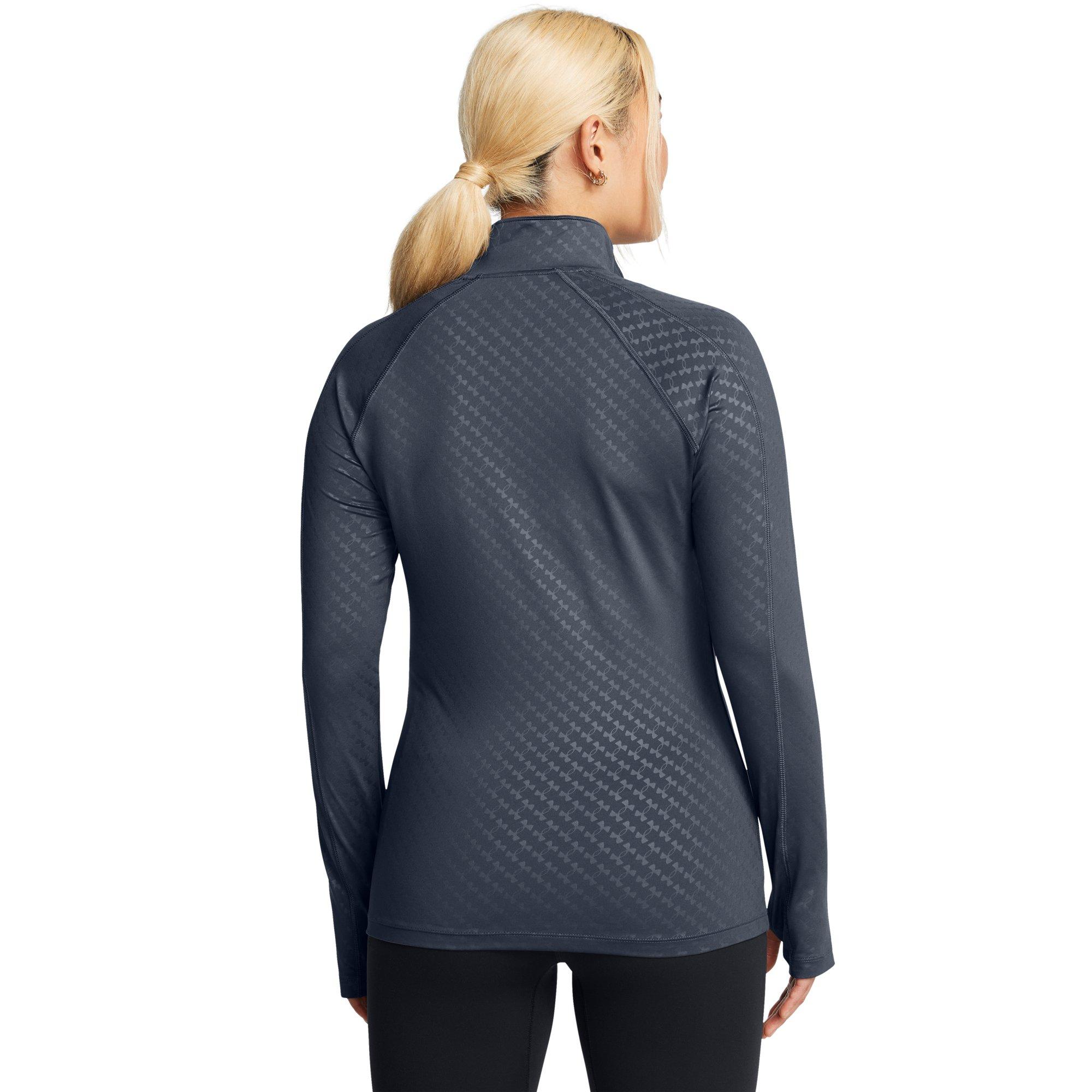 Gray - Under Armour - UA Emboss 1/2 Zp Top Ld64 - 4
