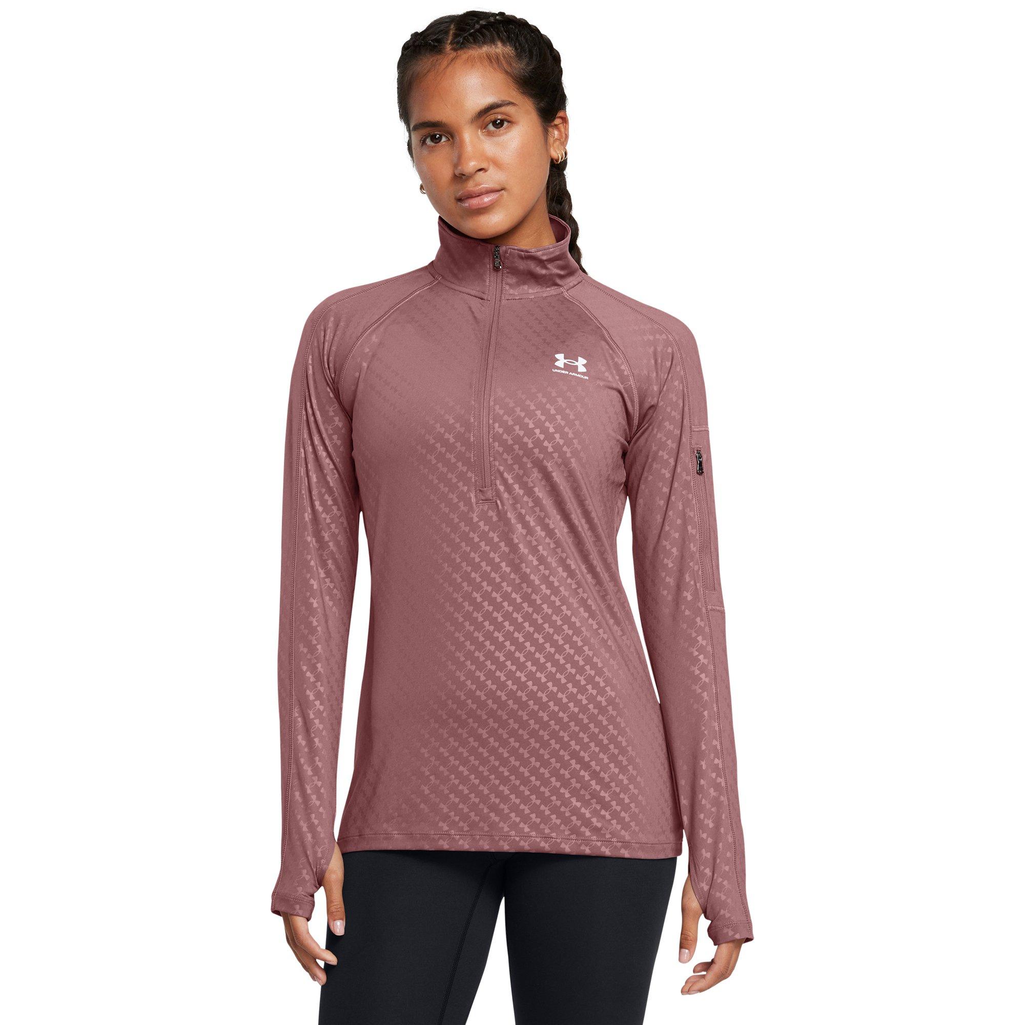 Smeđa - Under Armour - Women's Emboss 1/2 Zip Slim-Fit Tracksuit Top - 3