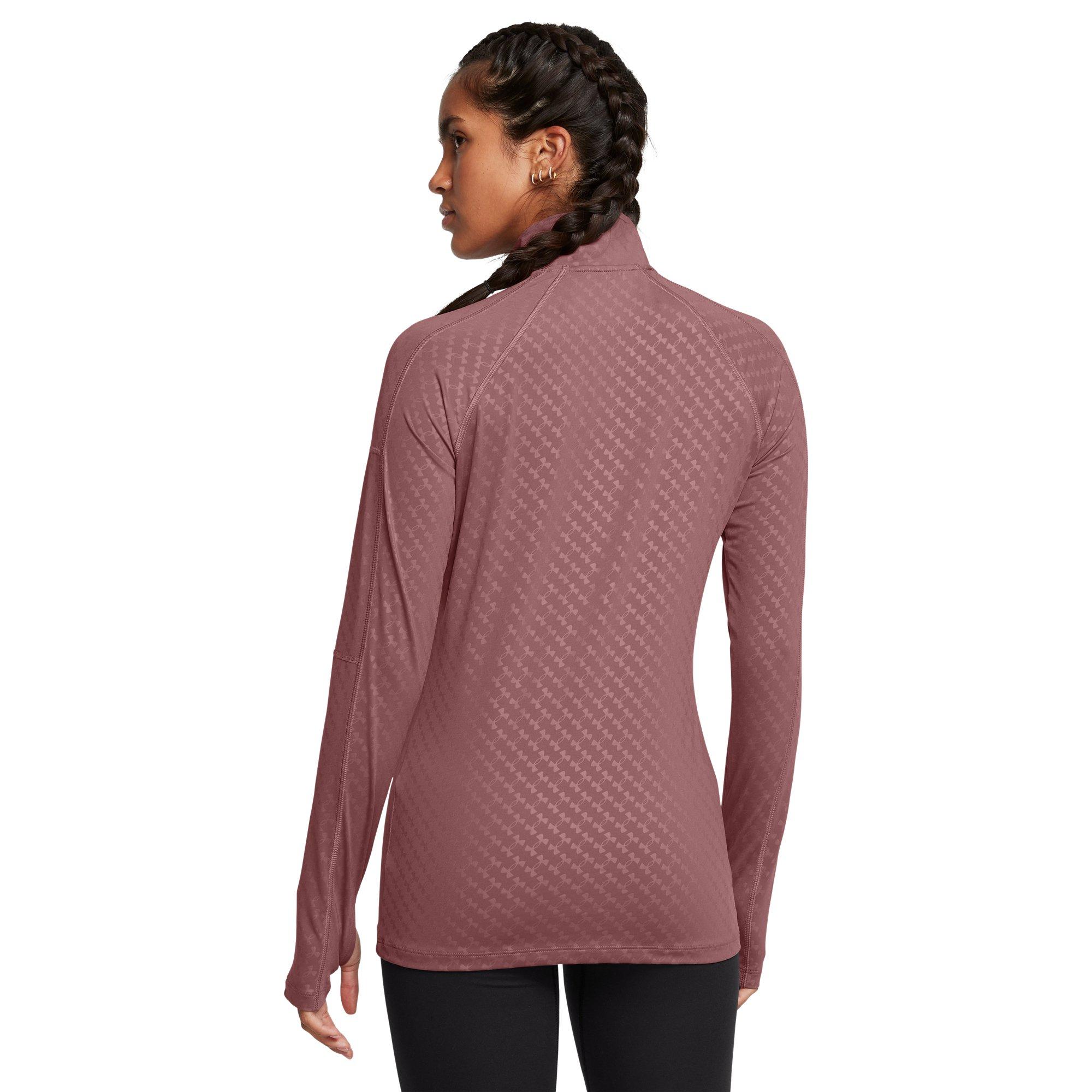 Smeđa - Under Armour - Women's Emboss 1/2 Zip Slim-Fit Tracksuit Top - 4