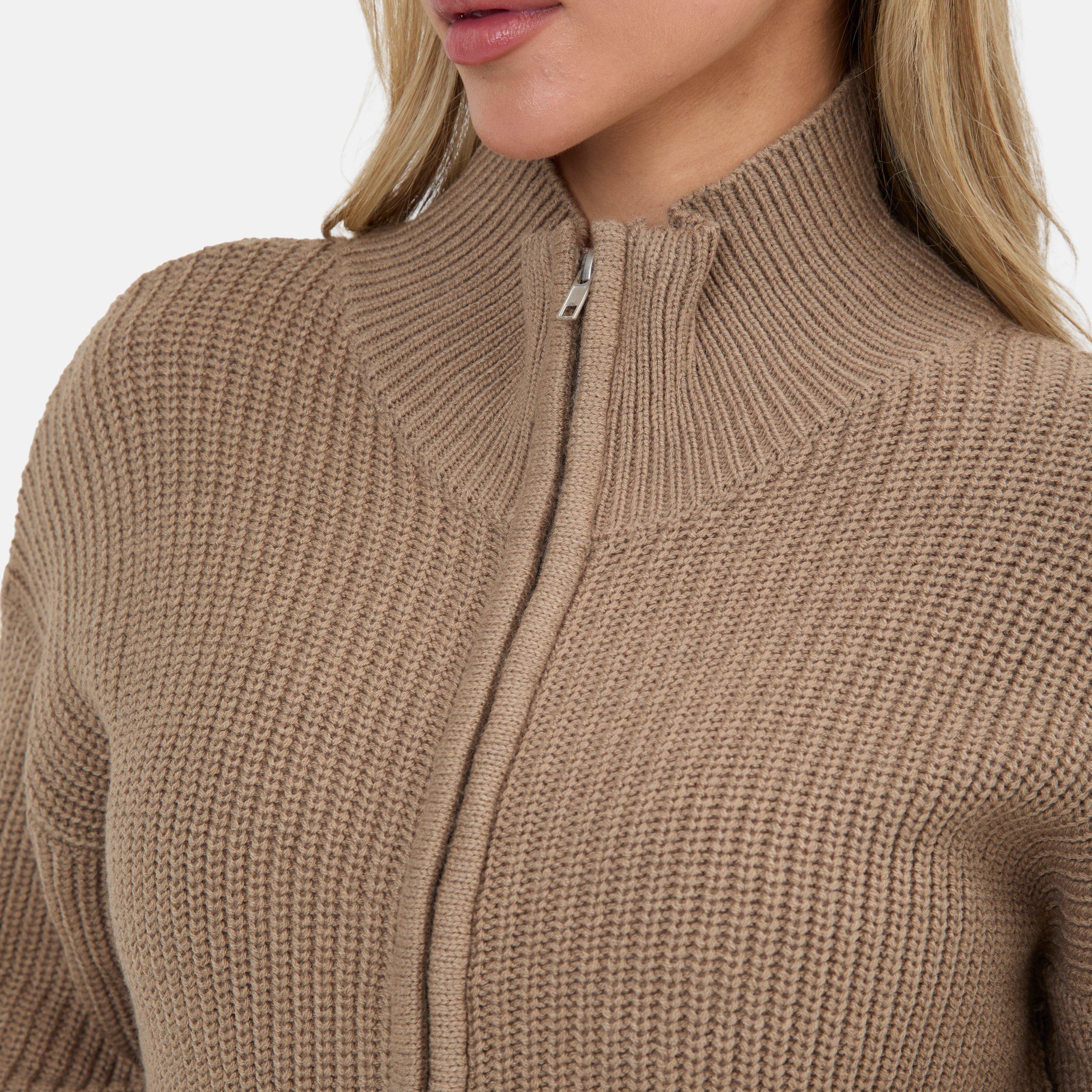 Mocha - I Saw It First - Zip Through Cardigan - 3