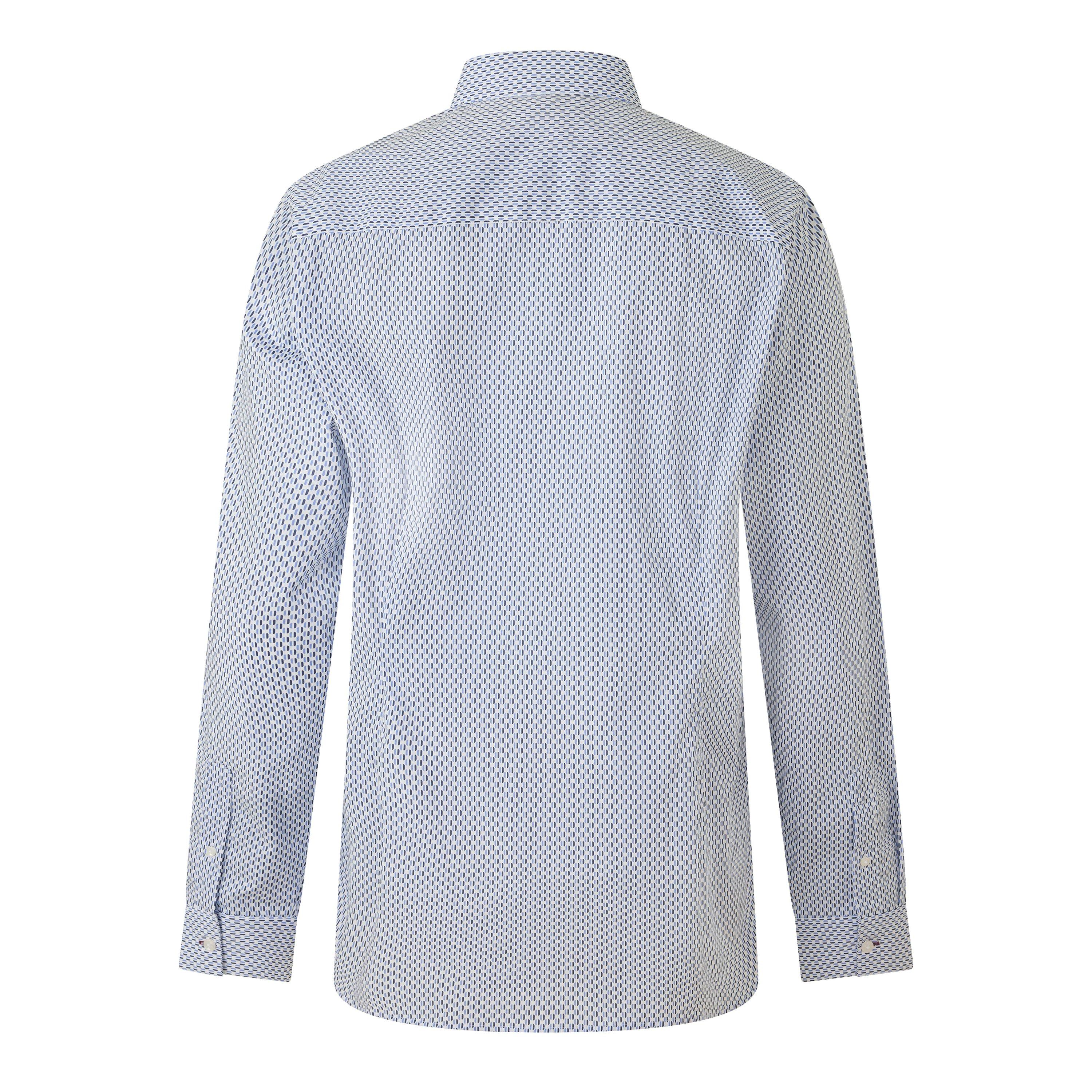 White/Blue - Without Prejudice - Cleo White Blue Geo Cotton Shirt - 2