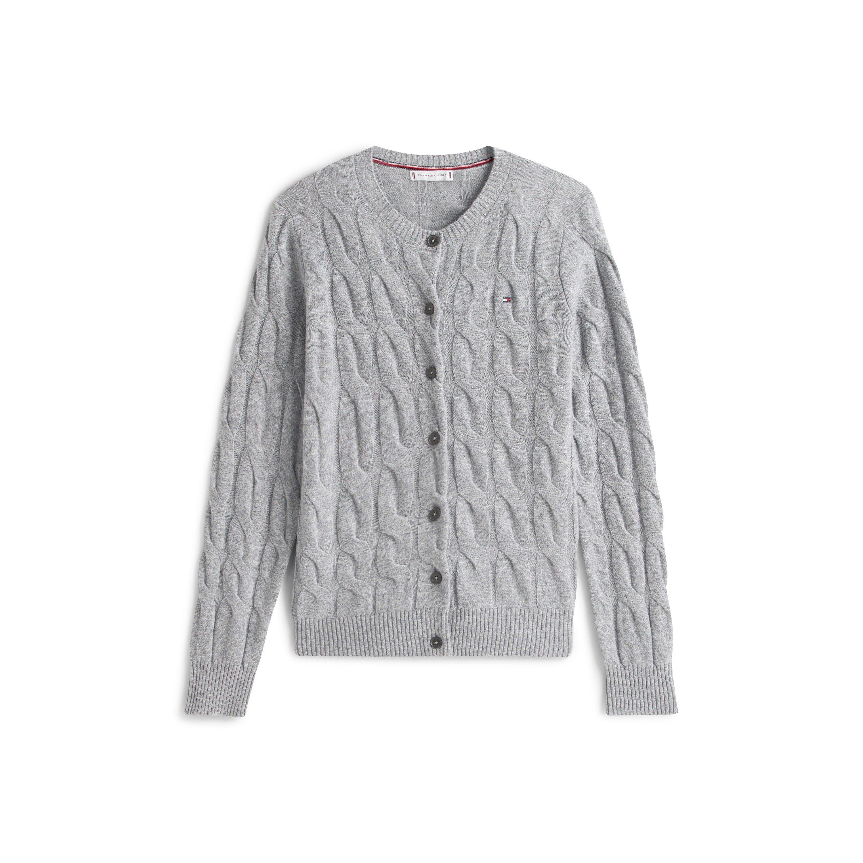 Tommy Hilfiger Women's Cable Cardigan - Mid Grey Heath - 10 (S)
