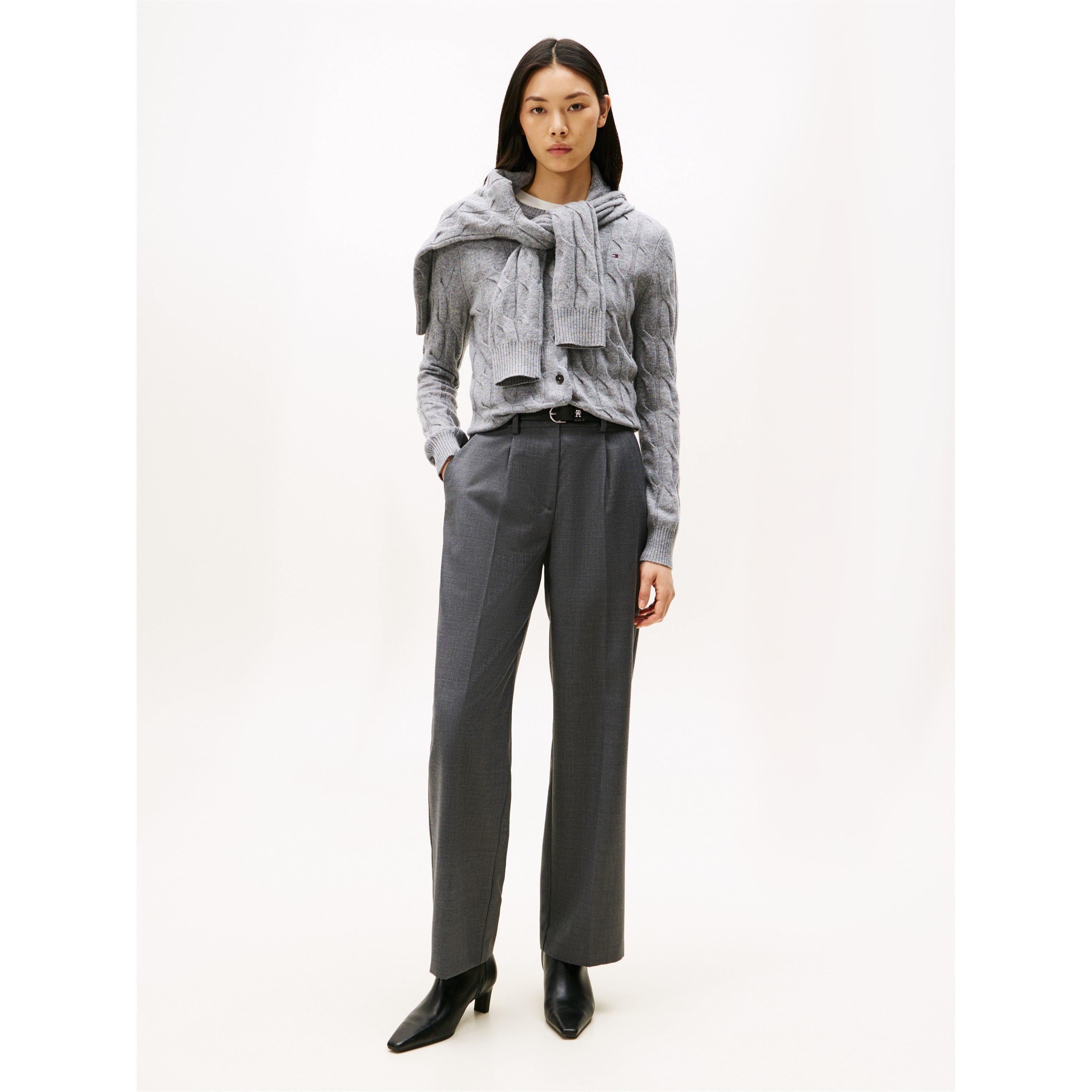 Mid Grey Heath - Tommy Hilfiger - Women's Cable Cardigan - 3