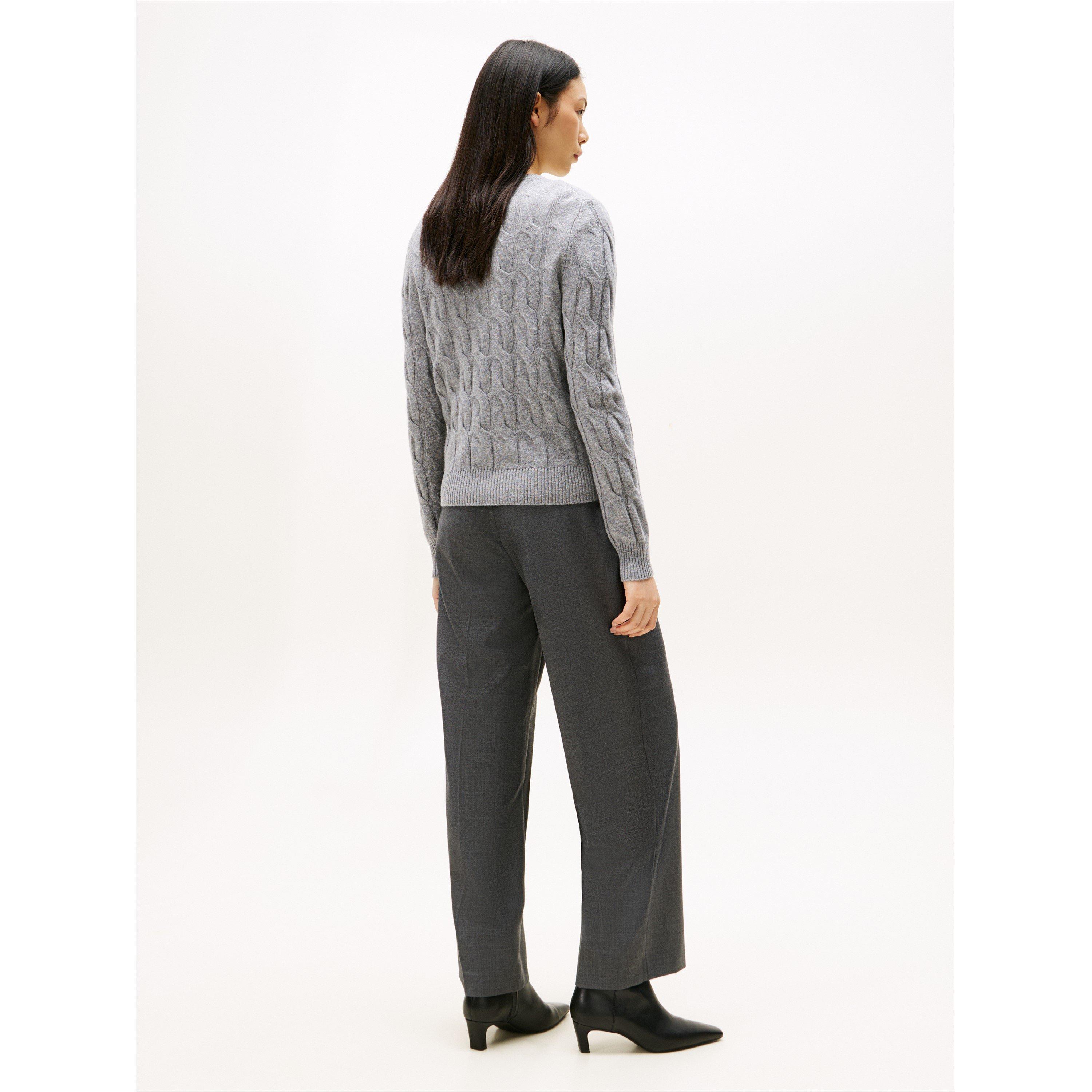 Mid Grey Heath - Tommy Hilfiger - Women's Cable Cardigan - 4