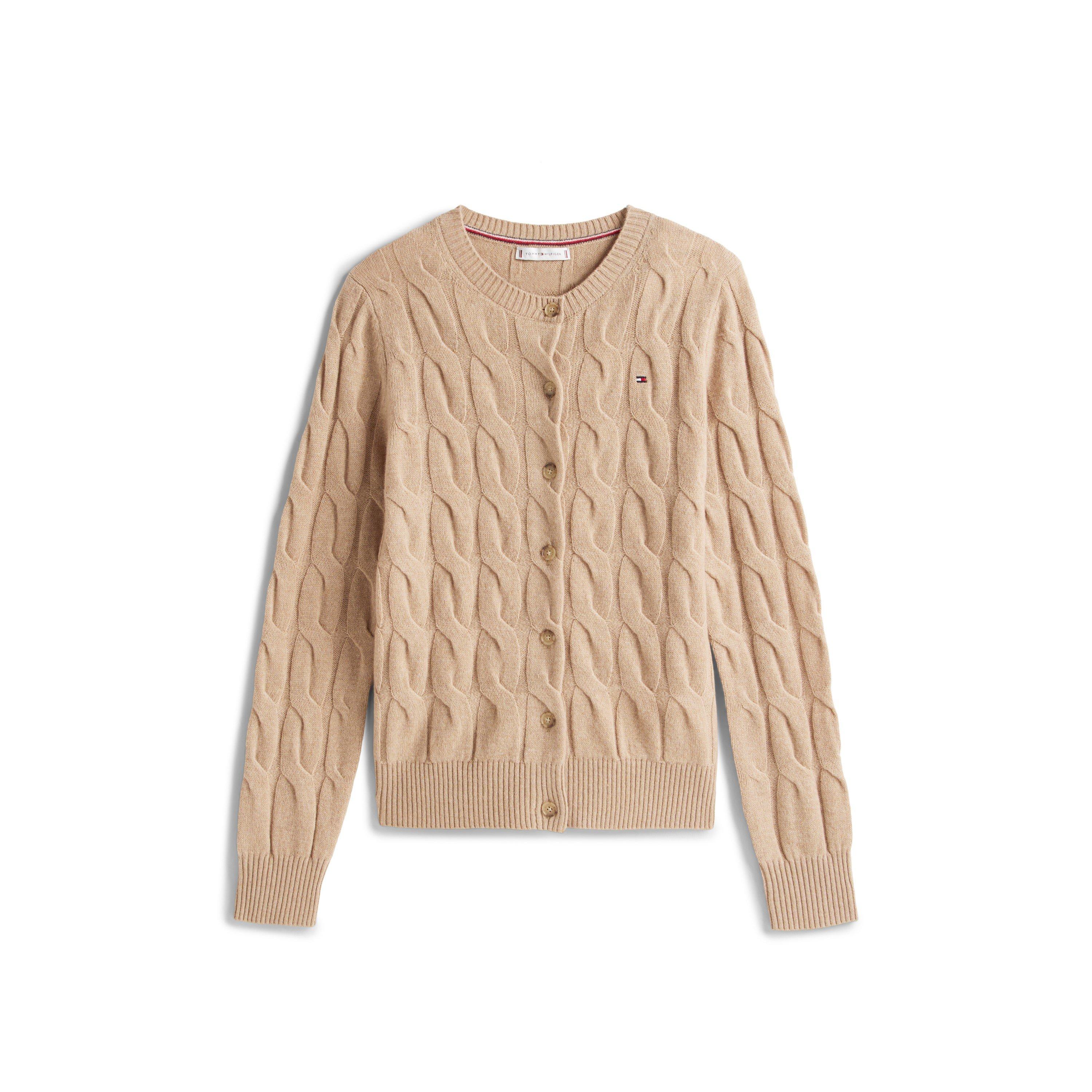 Tommy Hilfiger Women's Cable Cardigan - Safari Heather - 14 (L)
