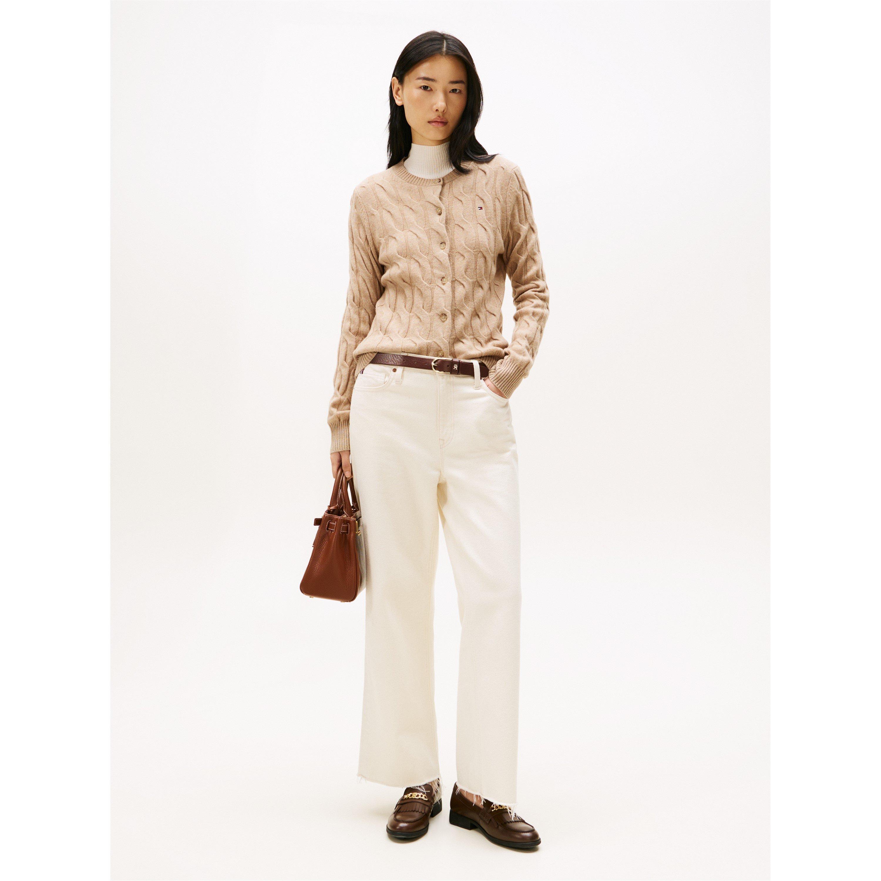 Safari Heather - Tommy Hilfiger - Women's Cable Cardigan - 3