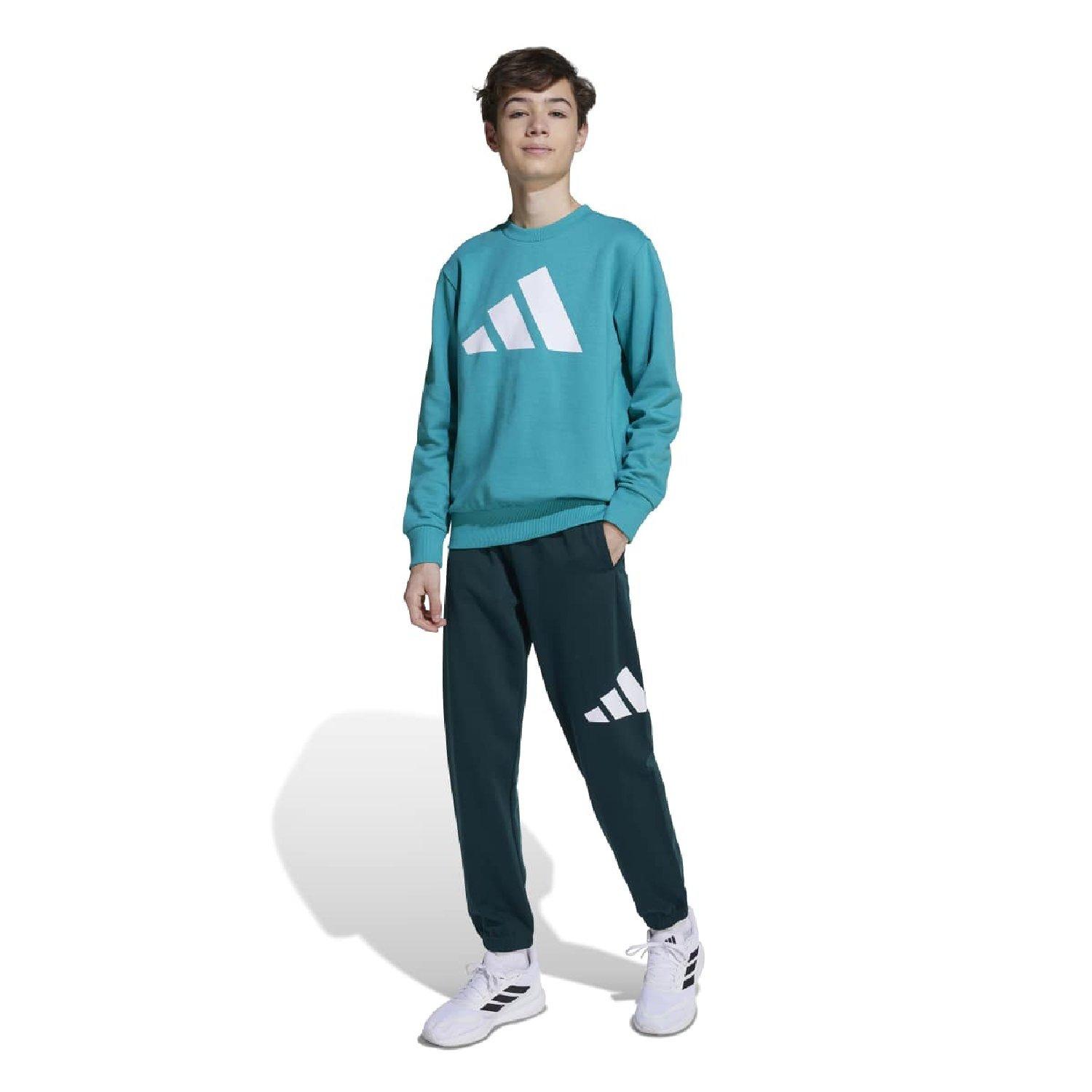 teal puro - adidas - Kids' Essentials Jumper and Joggers Clothing Set - 3