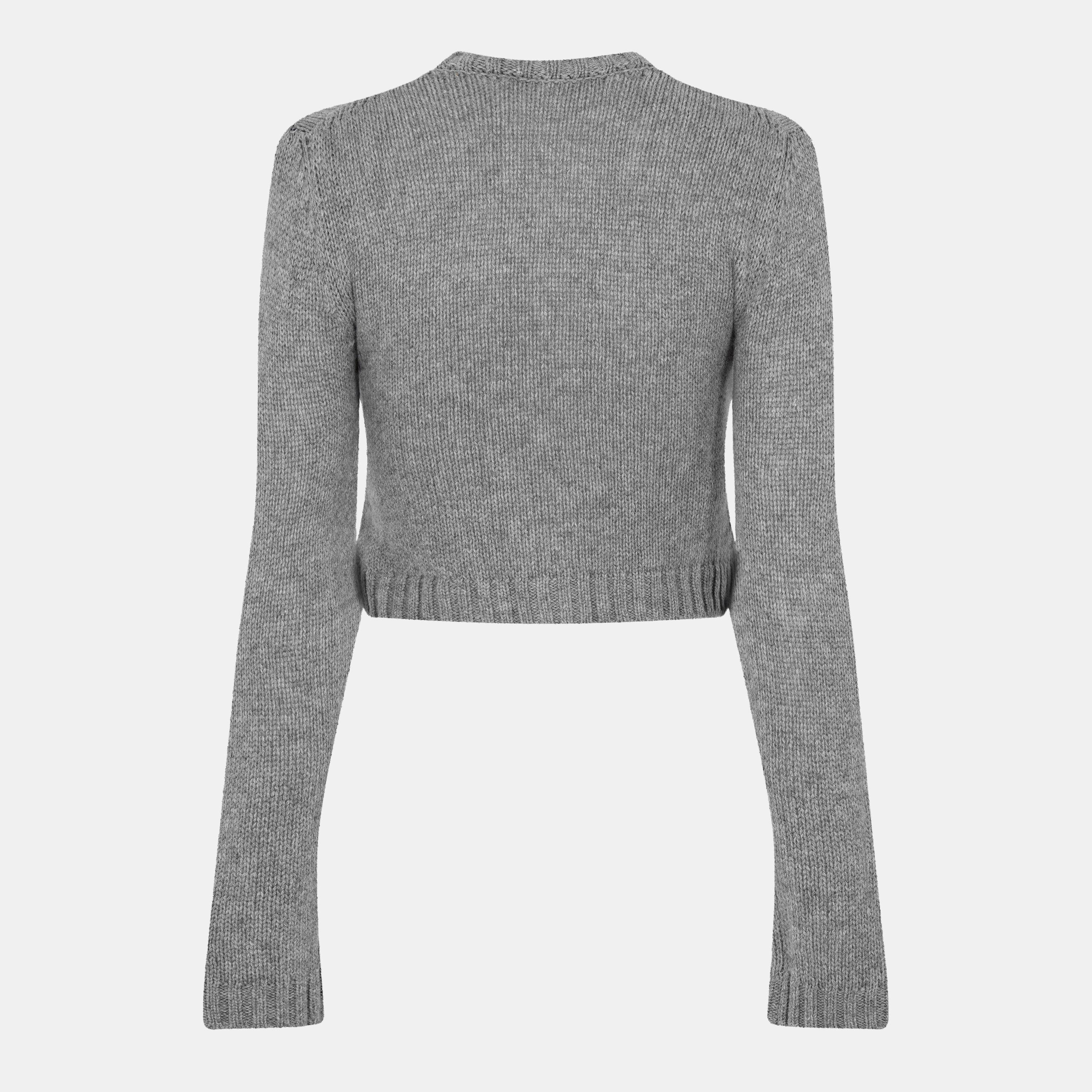 Grigio - Prada - Women's Argyle Cardigan - 2