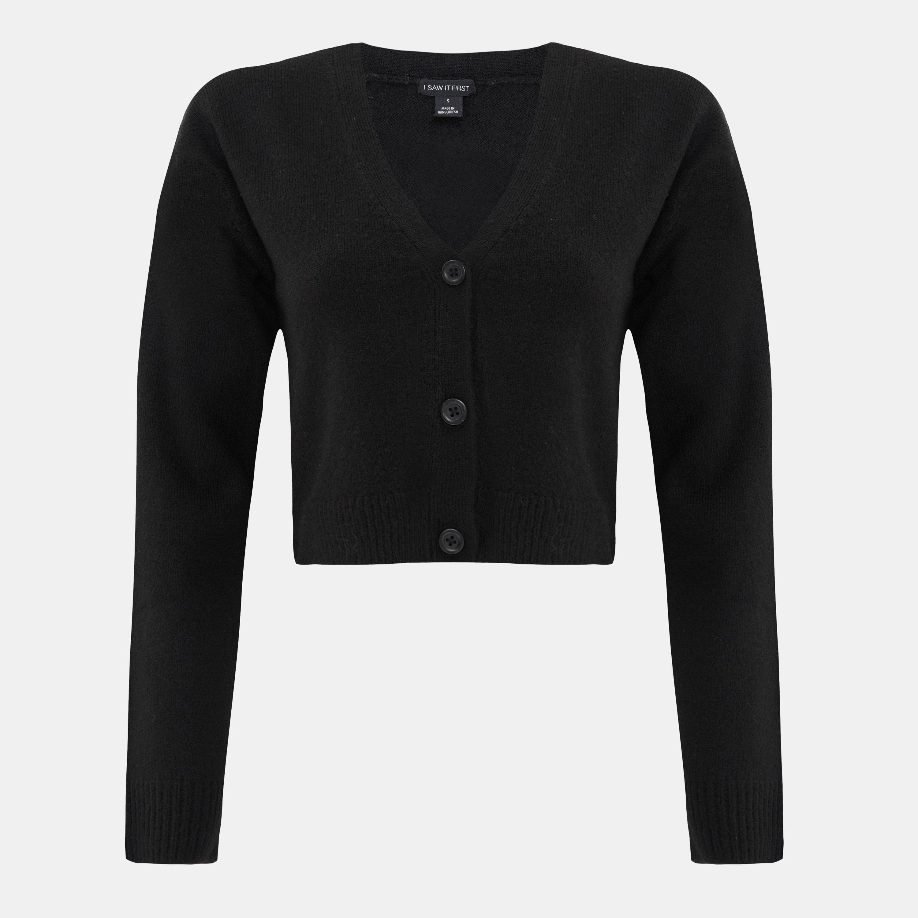 Black - I Saw It First - Fine Gauge Knitted Cardigan - 1