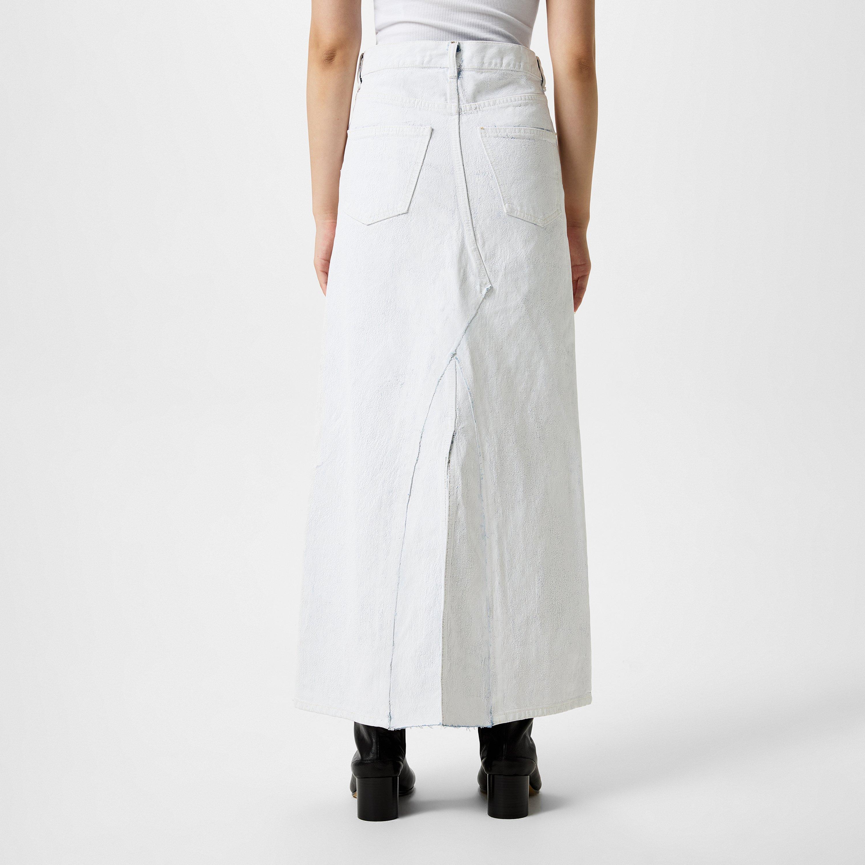 White Paint - Maison Margiela - Painted Denim Skirt - 3