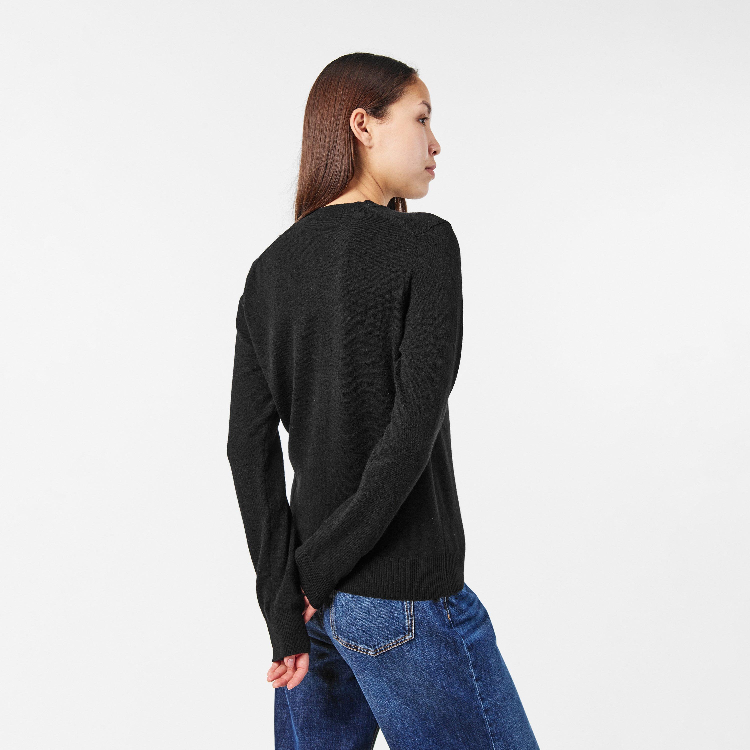 Black - Comme des Garcons PLAY - Women's Heart Emblem Soft Cardigan - 4