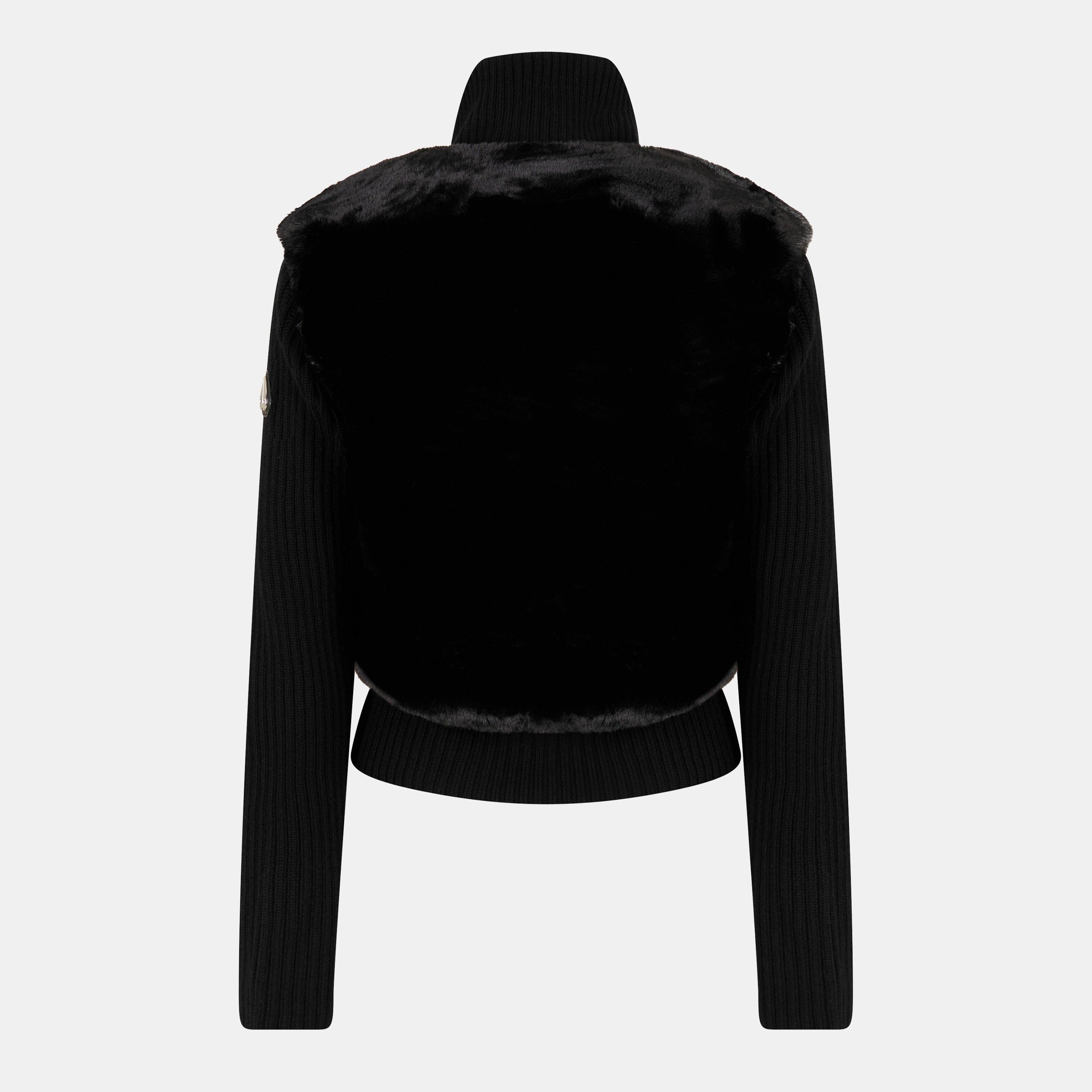 Black - Moose Knuckles - Women's Dua Bunny Cardigan - 2