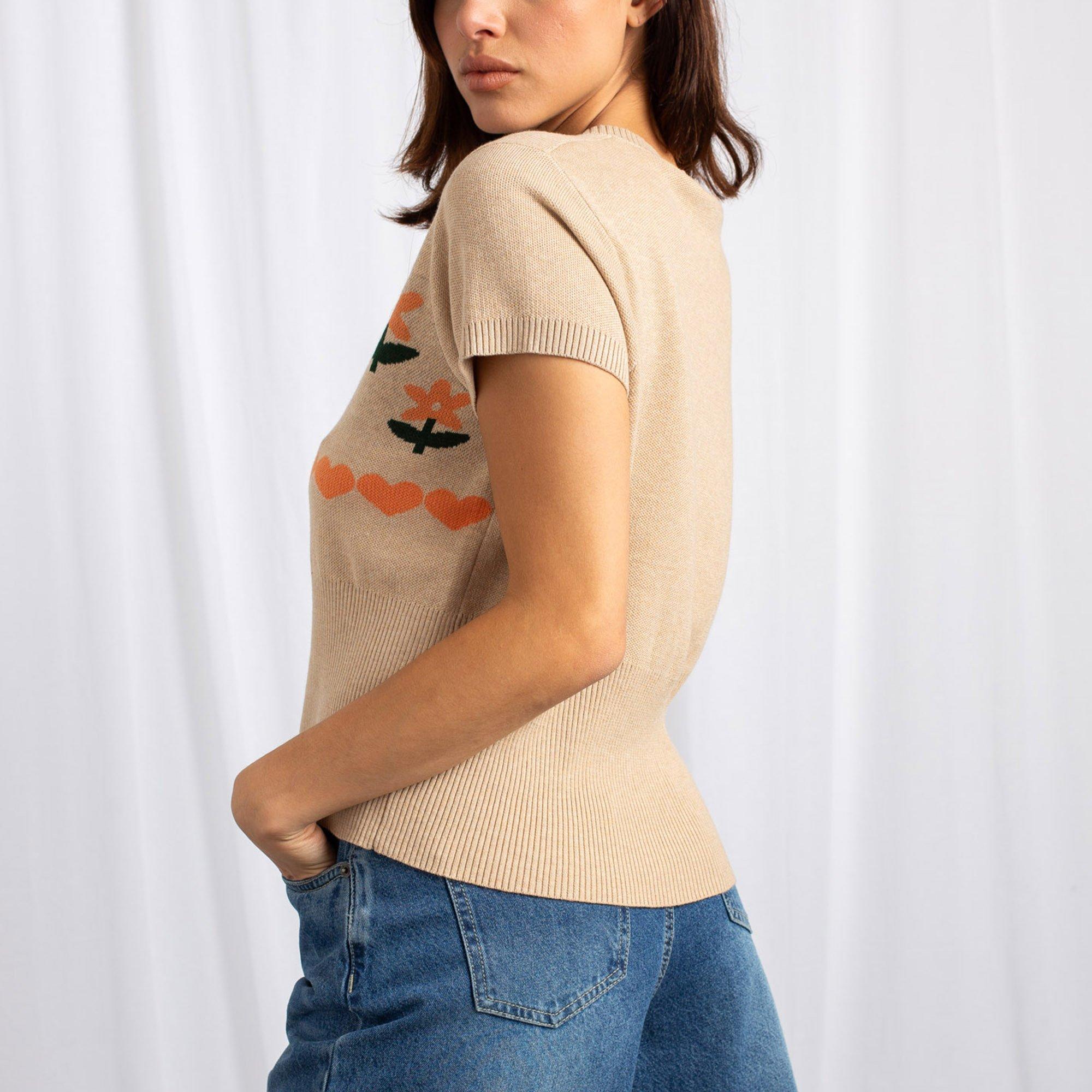 OATMILK MULTI - Daisy Street - Cropped Cardigan Womens - 2