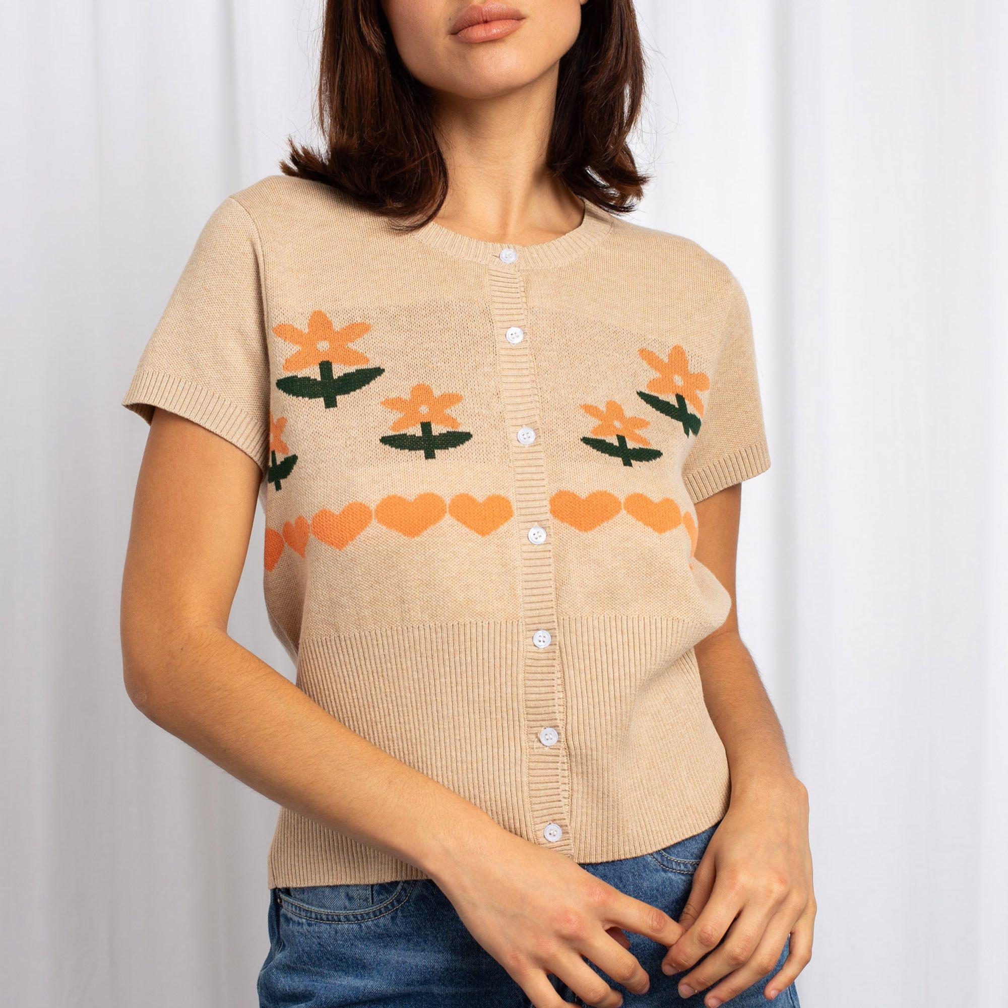 OATMILK MULTI - Daisy Street - Cropped Cardigan Womens - 3