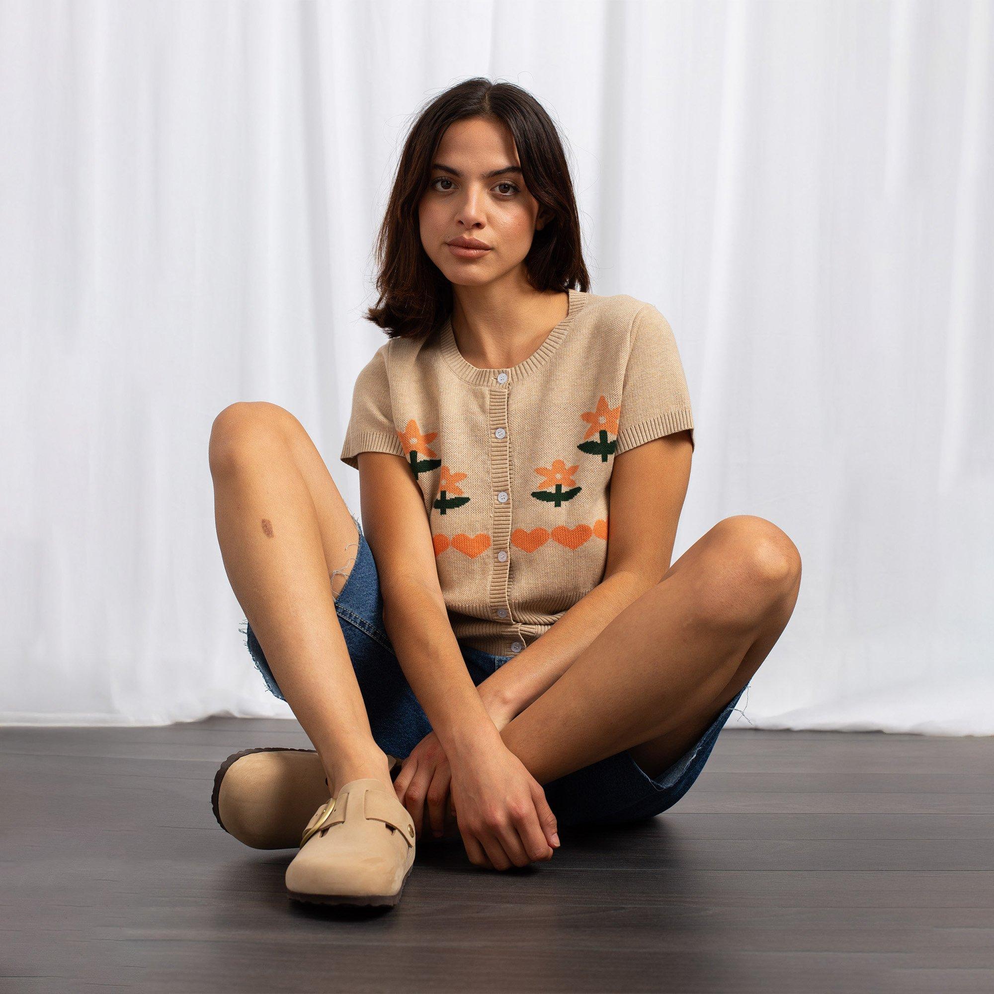 OATMILK MULTI - Daisy Street - Cropped Cardigan Womens - 5