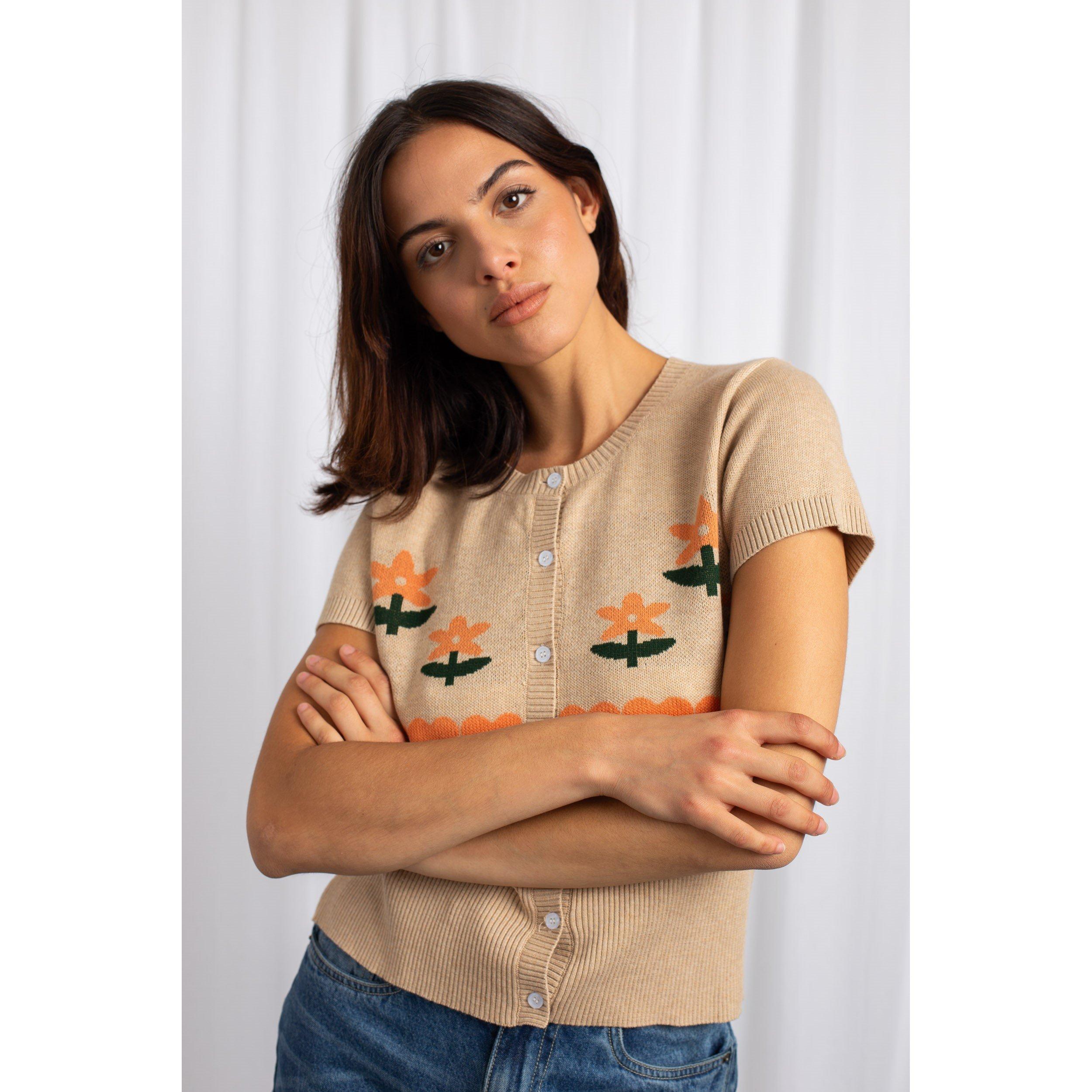 OATMILK MULTI - Daisy Street - Cropped Cardigan Womens - 7